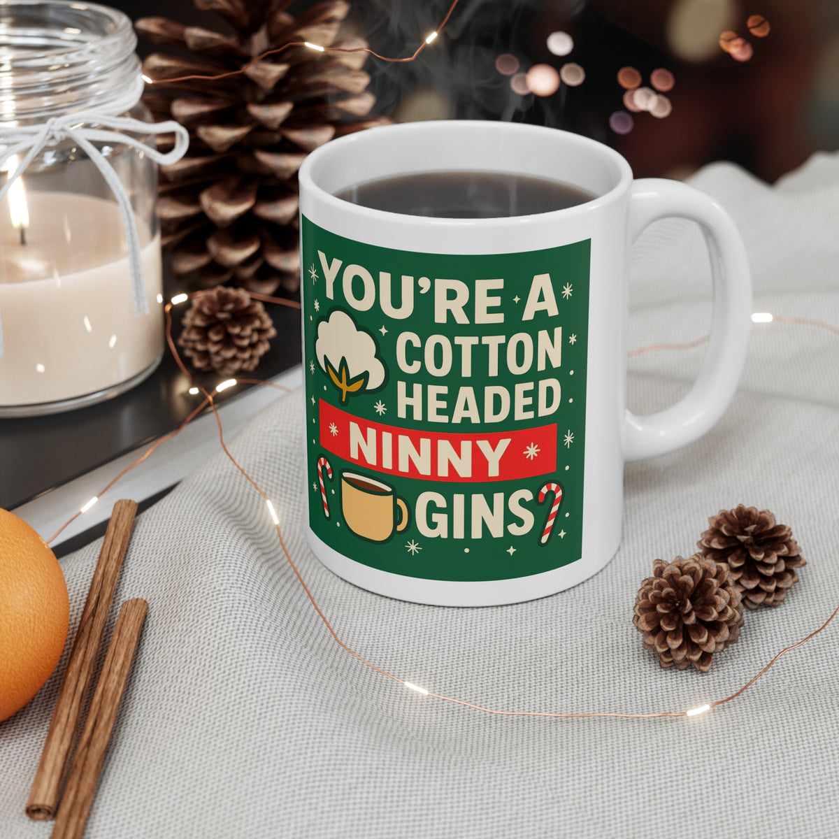You're a Cotton Headed Ninny Muggins Elf Christmas mug, photo 4