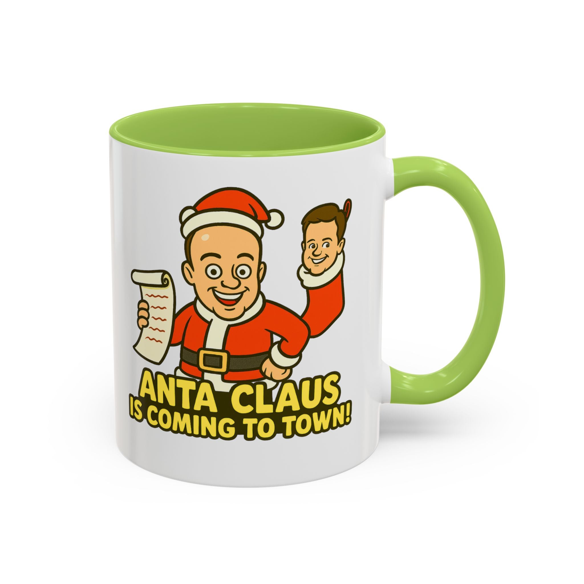 Funny Christmas Pun Mug for UK Comedy Duo Fans | Dec the Halls and Anta Claus Design