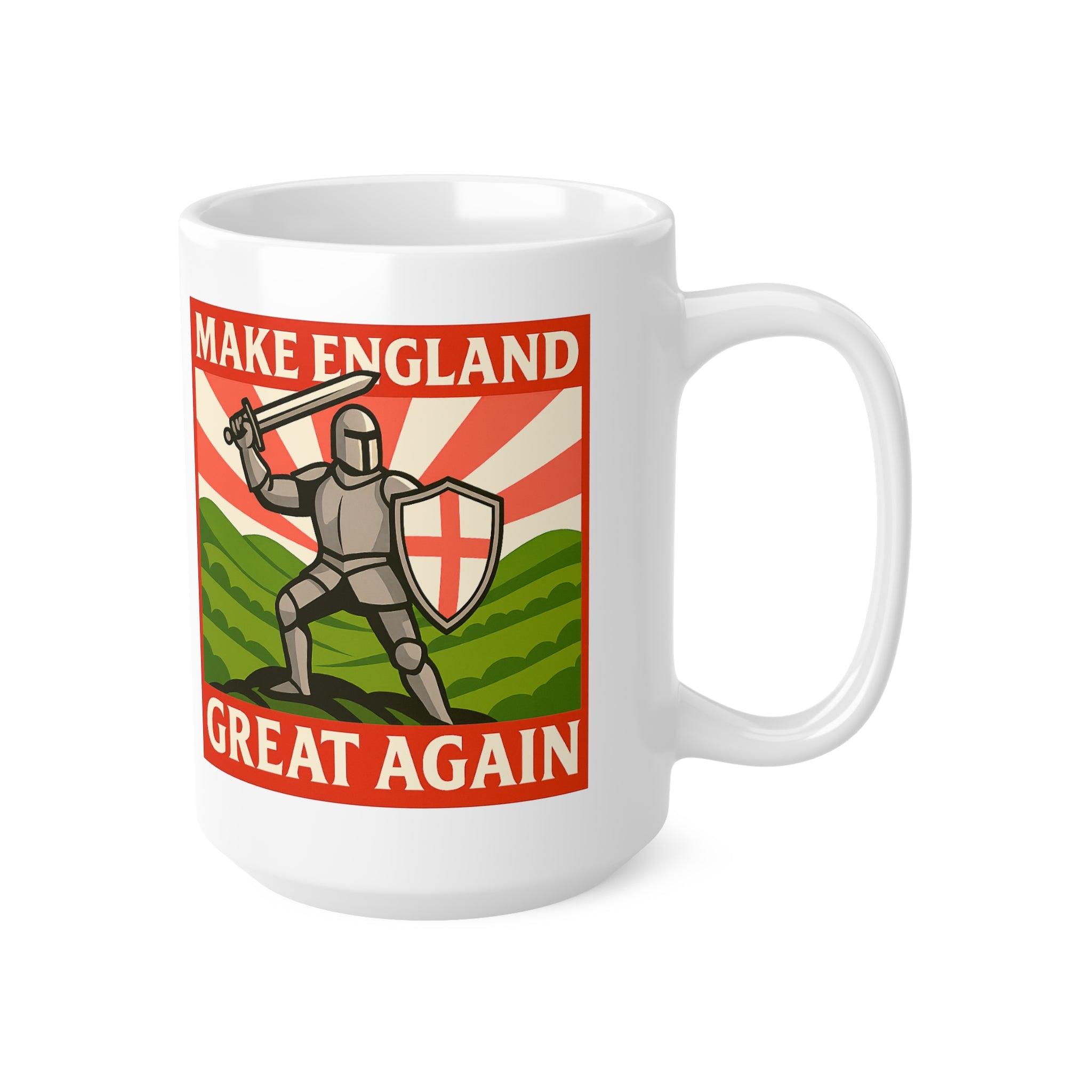 Make England Great Again Mug | Funny St. George Medieval Knight Cup | English Patriot Gift | Epic Coffee & Tea Mug