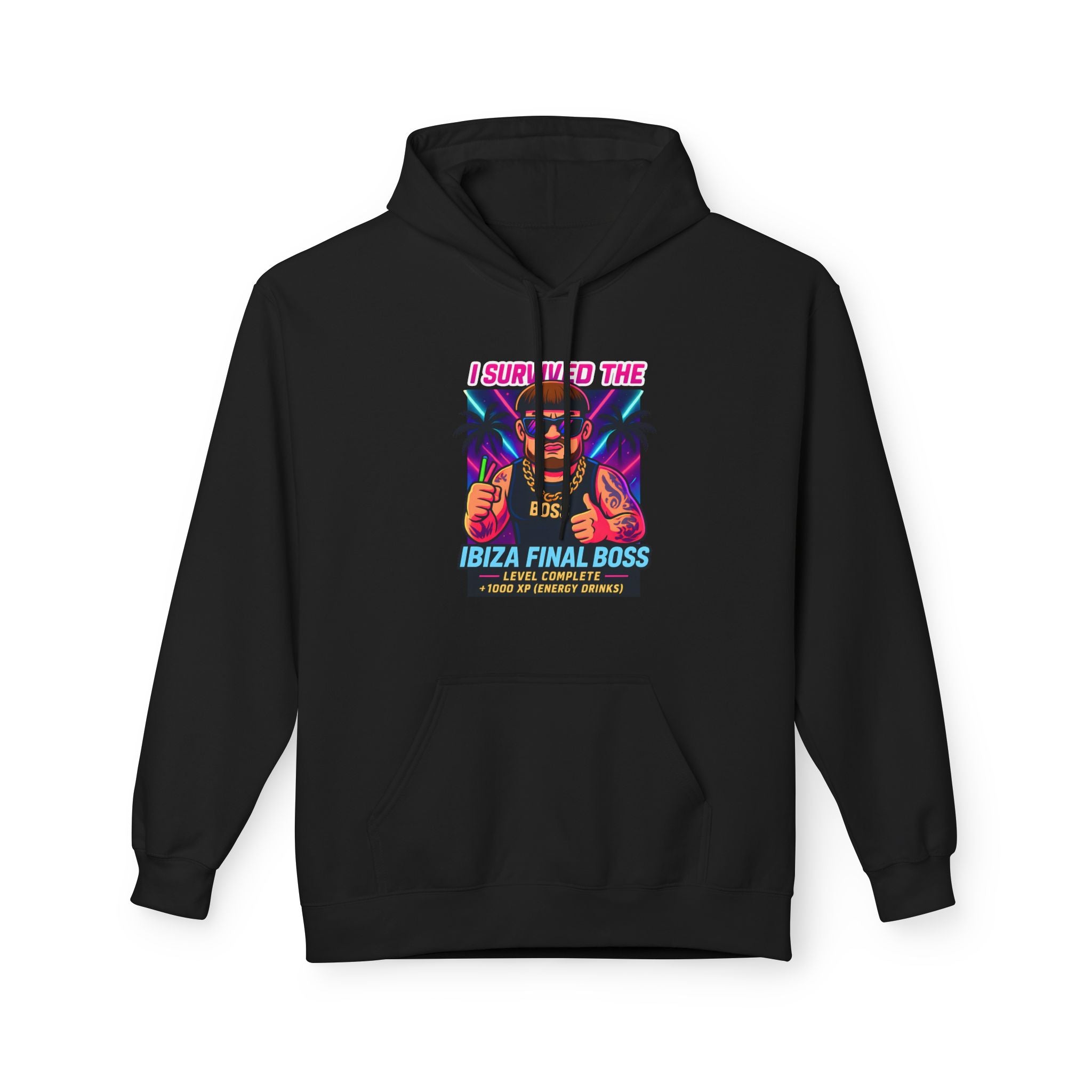I Survived the Ibiza Final Boss Hoodie | Funny UK Summer Meme Sweatshirt | British Pop Culture Festival Gift Z | Unisex Rave Hoodie