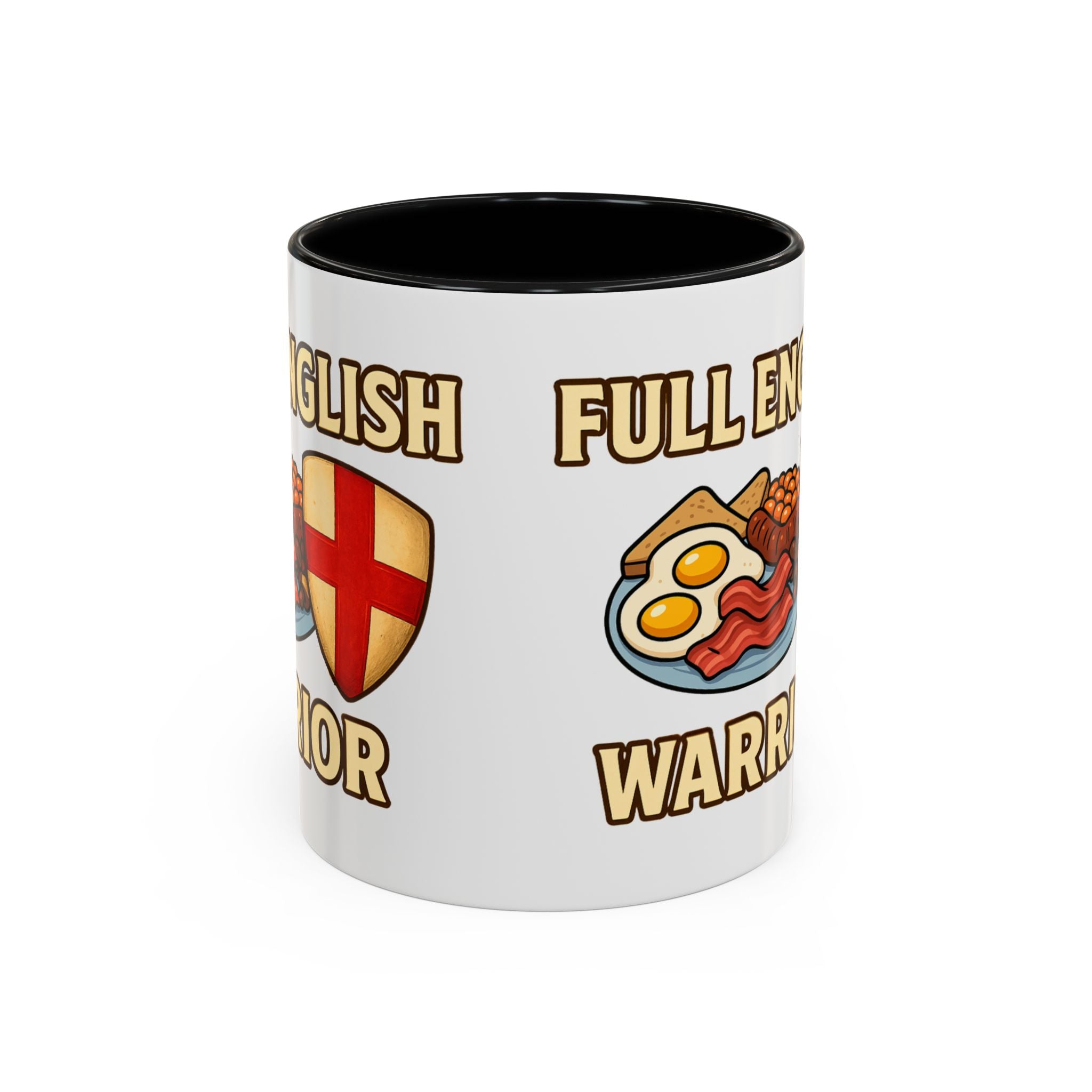 FULL ENGLISH WARRIOR | Funny 11oz Accent Coffee Mug | British Fry Up Lover Gift | Breakfast Enthusiast, English Culture