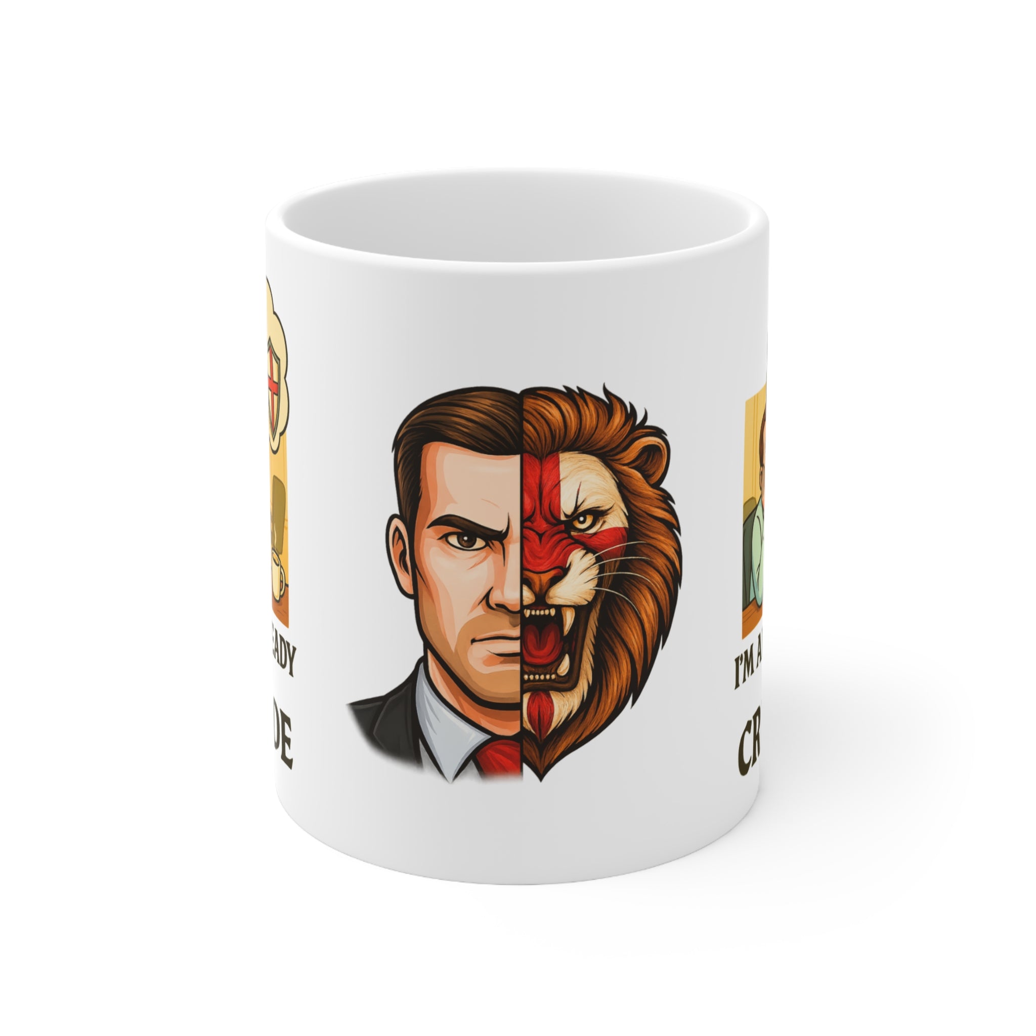 I'm About Ready for a Crusade Mug | Funny 11oz and 15oz Office Worker Coffee Cup | Medieval Patriotic Banter England Gift