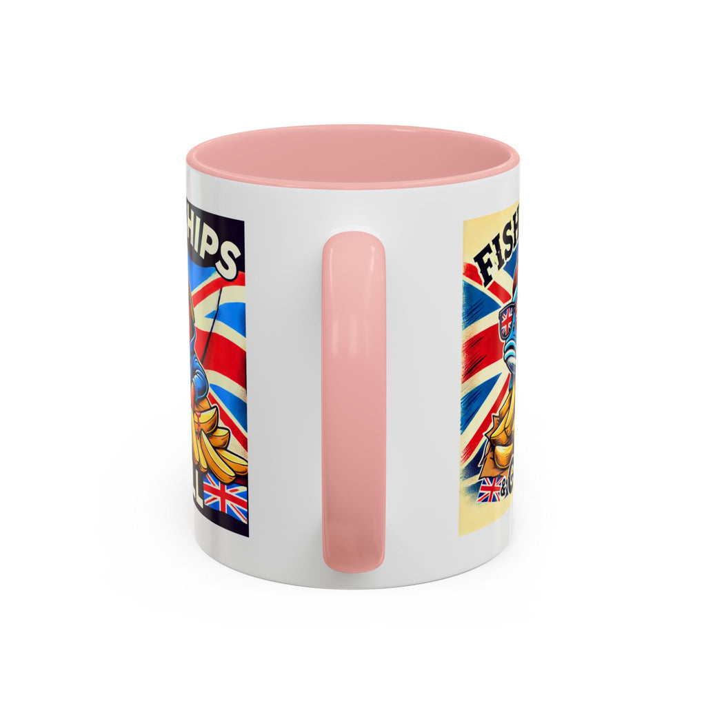 Fish & Chips n Chill Mug | Funny British Coffee Cup | Foodie Gift | Quirky UK Tea Mug | Accent Coffee Cup for Home or Office
