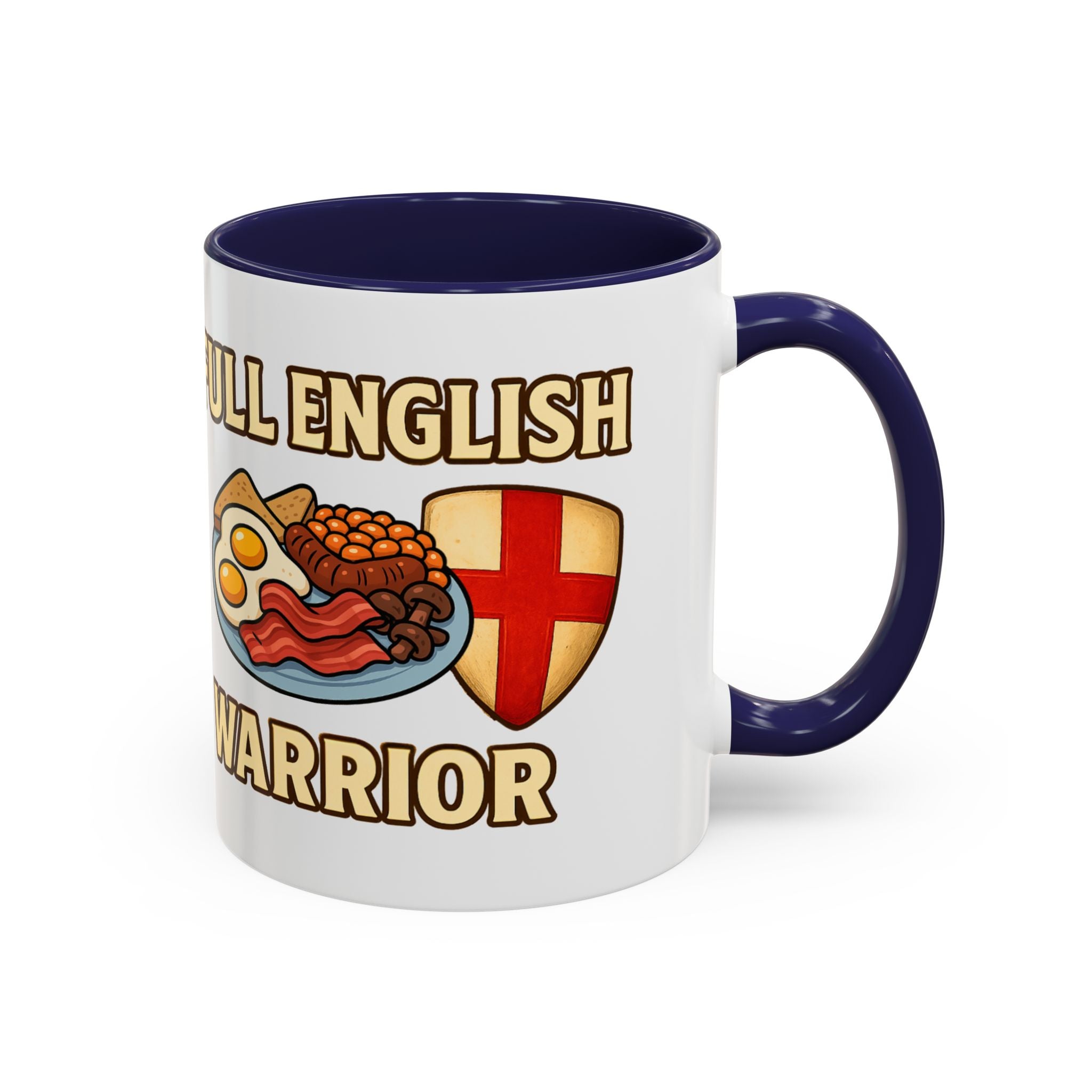 FULL ENGLISH WARRIOR | Funny 11oz Accent Coffee Mug | British Fry Up Lover Gift | Breakfast Enthusiast, English Culture