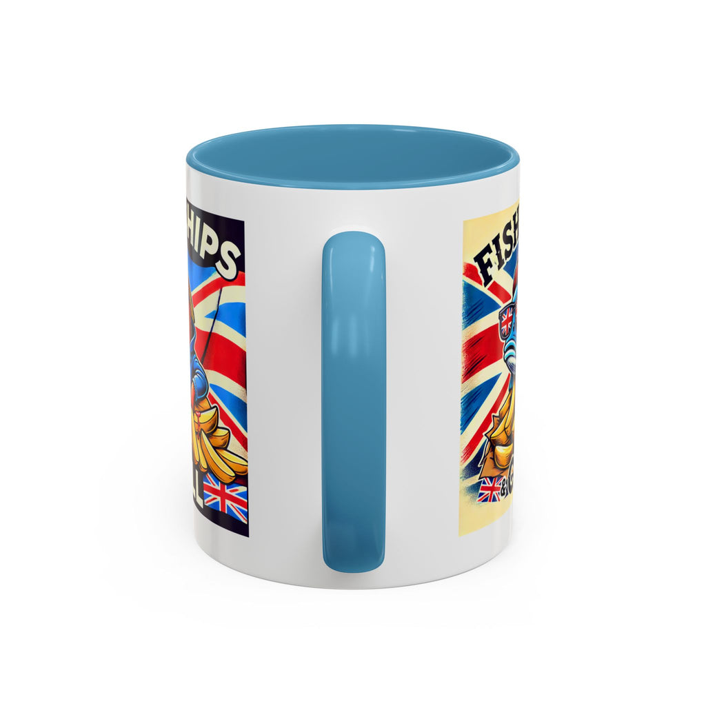Fish & Chips n Chill Mug | Funny British Coffee Cup | Foodie Gift | Quirky UK Tea Mug | Accent Coffee Cup for Home or Office