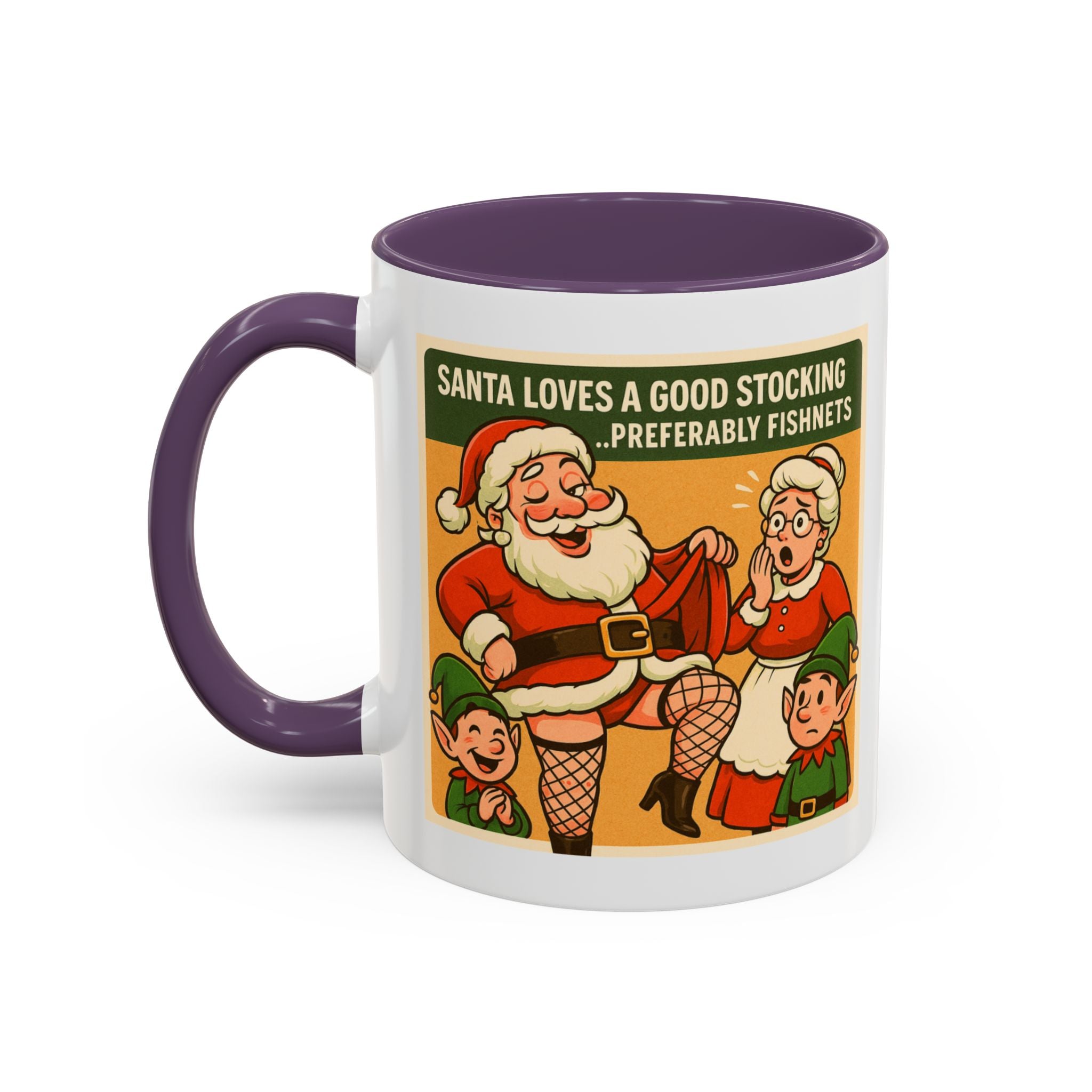 Santa Loves a Good Stocking Coffee Mug | Bad Santa Christmas Mugs, Rude, Offensive, Funny