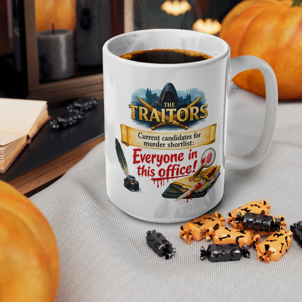 Funny Traitors Mug - Murder Shortlist: Everyone in This Office Mug | Funny British TV Show Cup | Cheeky Gift for Tea Lovers