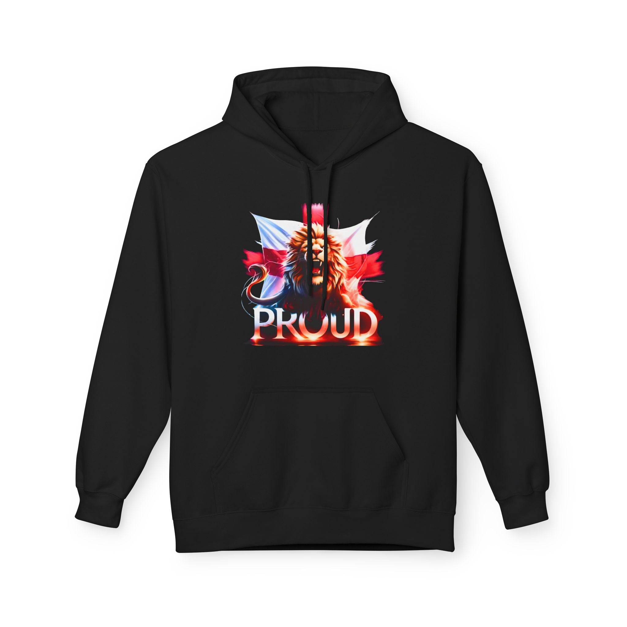 Proud Lion Unisex Hoodie | English Flag St. George Cross Hoodie | Patriotic England Gift | Raise the Colours Jumper