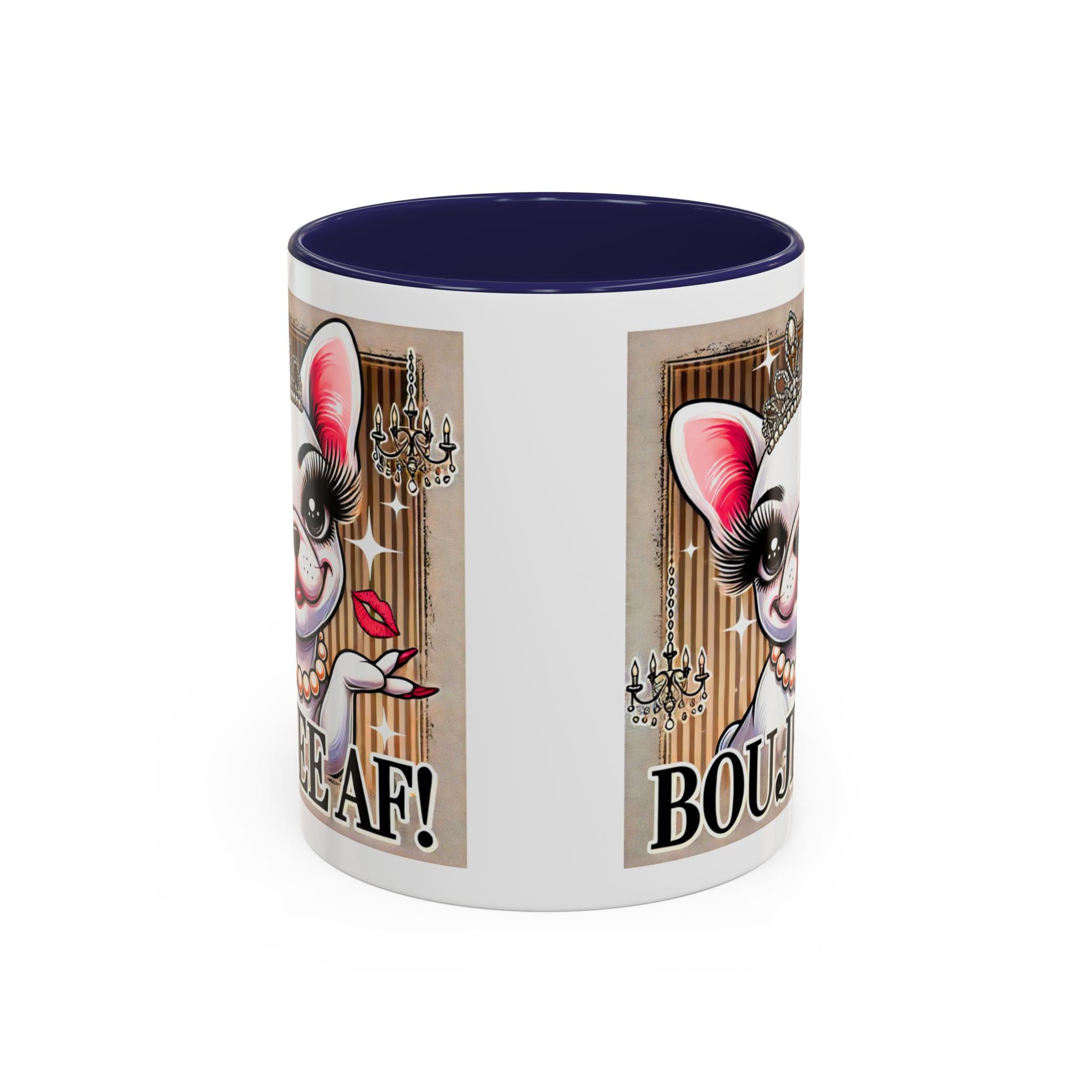 BOUJEE AF Frenchie Mug | 11oz Cute Ceramic Coffee Cup Gift for Animal Lovers | French Bulldog Novelty Mug