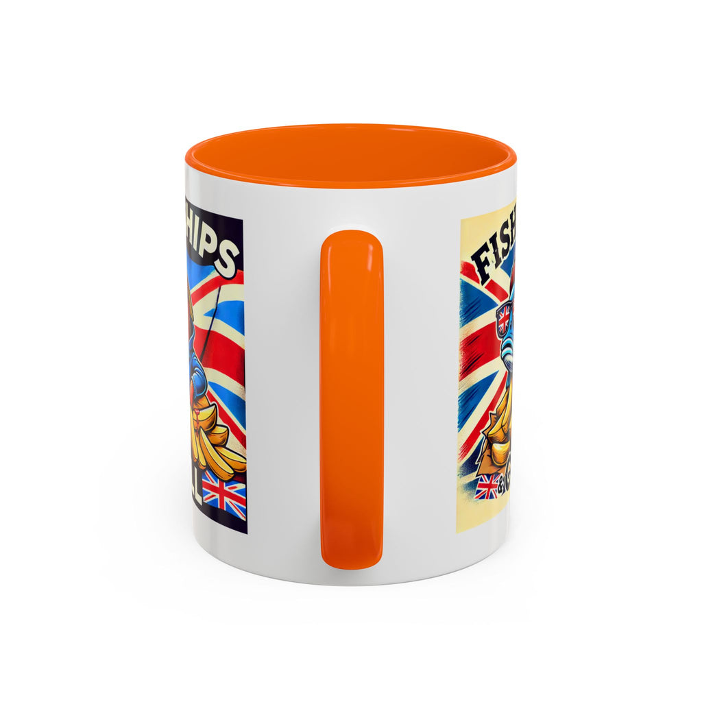 Fish & Chips n Chill Mug | Funny British Coffee Cup | Foodie Gift | Quirky UK Tea Mug | Accent Coffee Cup for Home or Office