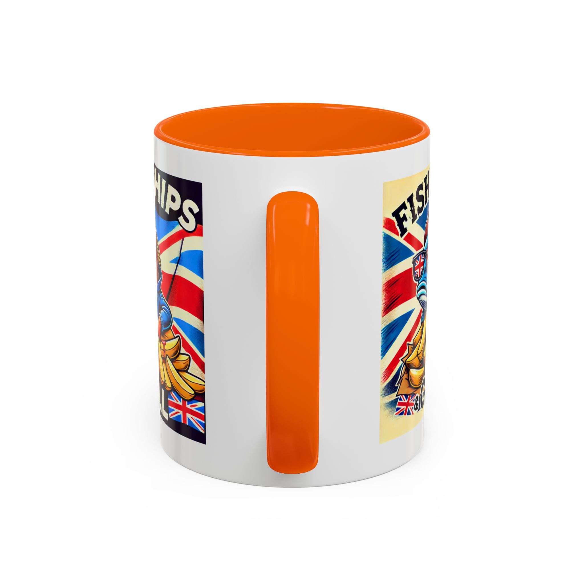 Fish & Chips n Chill Mug | Funny British Coffee Cup | Foodie Gift | Quirky UK Tea Mug | Accent Coffee Cup for Home or Office
