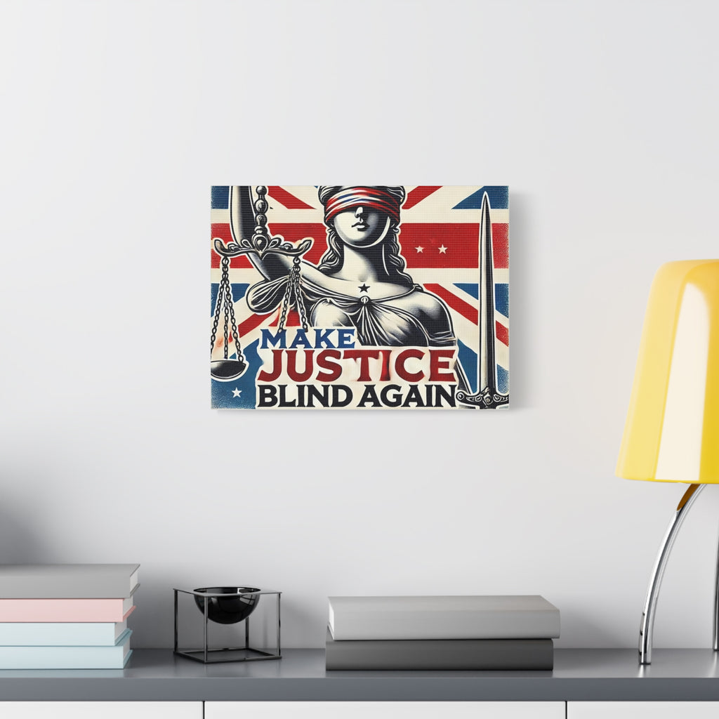 Make Justice Blind Again Wall Art | Canvas Print | Justice Is Blind Wall Decor, Legal Theme Home Decor | Free Speech Equality Artwork