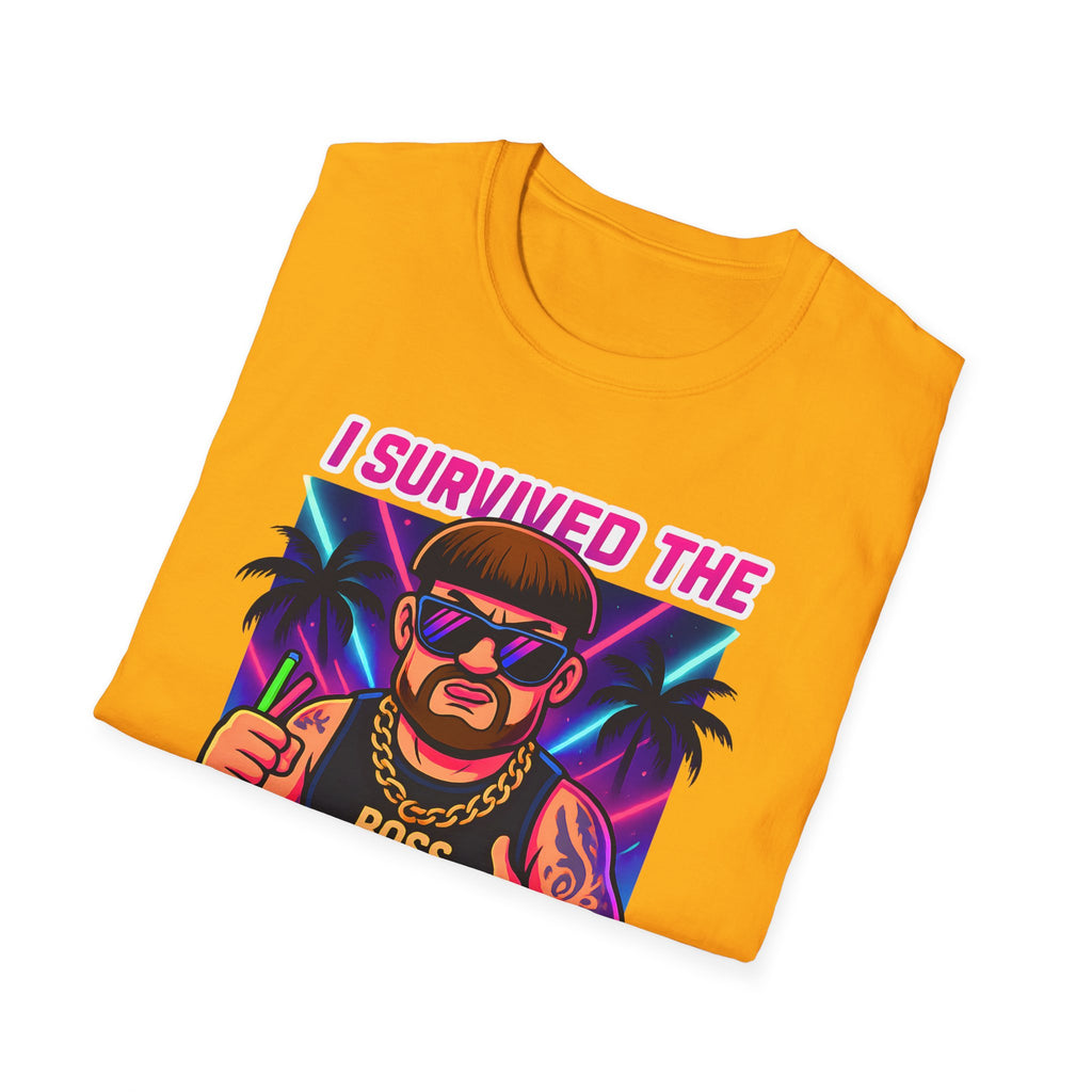 I Survived the Ibiza Final Boss T-Shirt | Funny UK Summer Meme Tee | British Pop Culture Rave Shirt | Festival Uni Gift Retro Party Tee