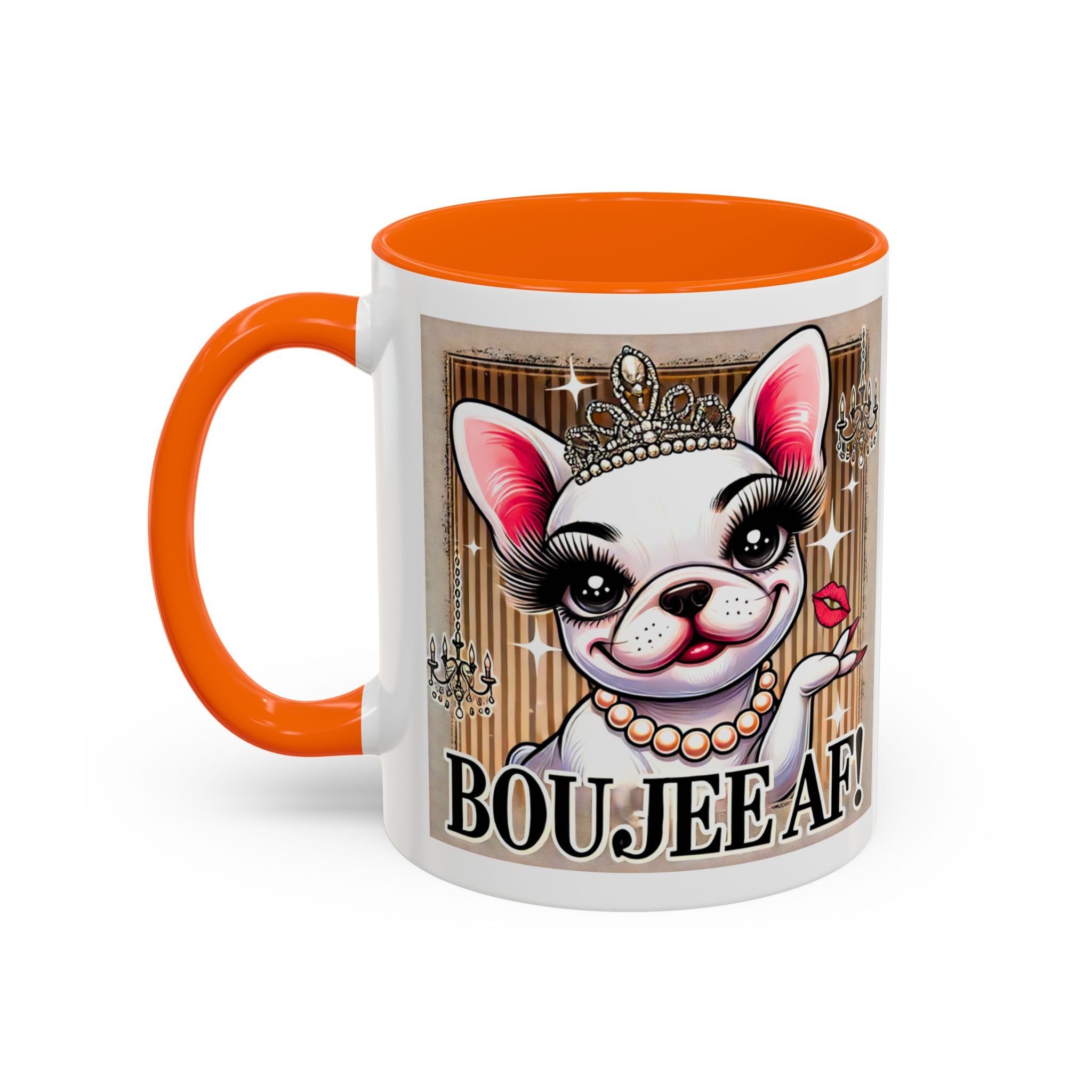 BOUJEE AF Frenchie Mug | 11oz Cute Ceramic Coffee Cup Gift for Animal Lovers | French Bulldog Novelty Mug