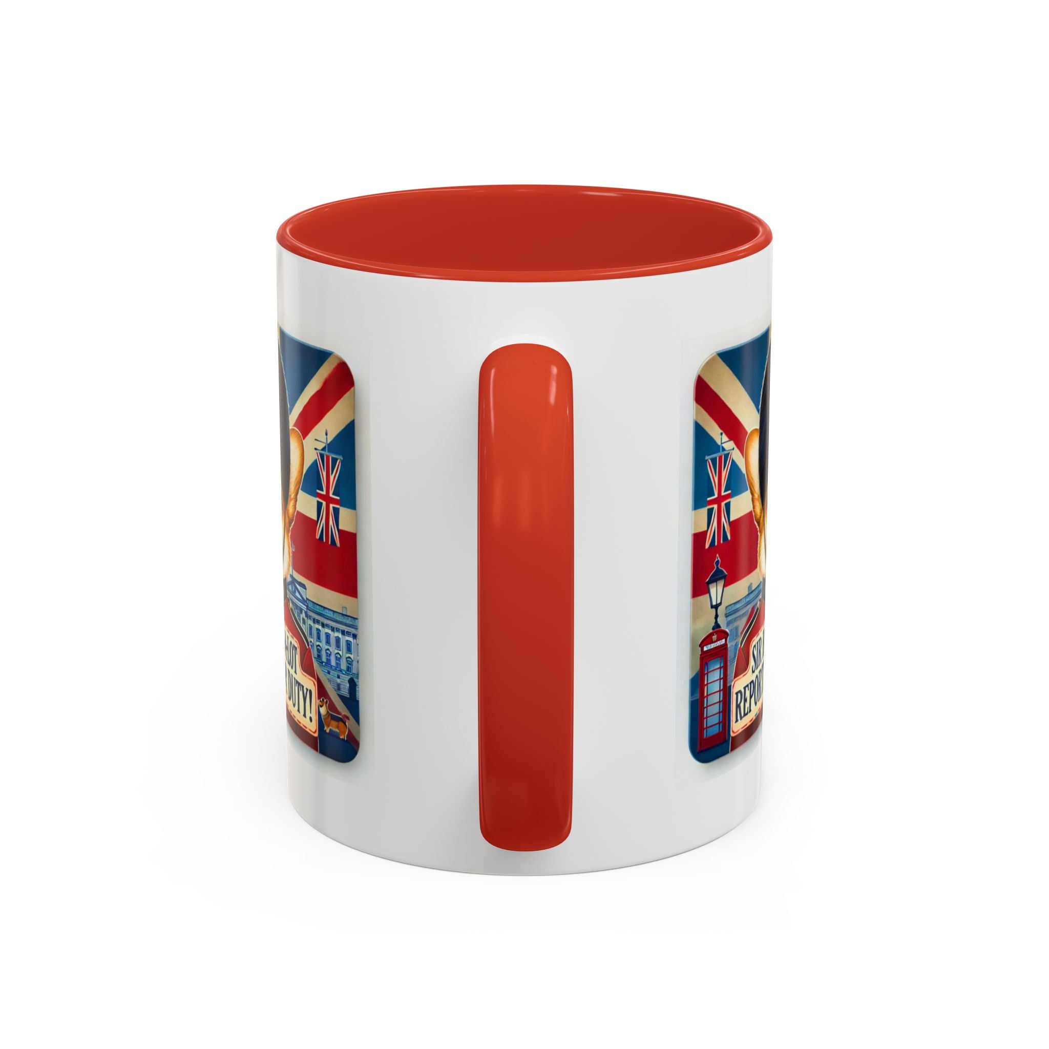 Sir Barks-a-Lot Accent Coffee Mug | Patriotic British Doggy Design | Whimsical 11oz Cup Multiple Colors | Lead & BPA-Free, C-Shaped Handle