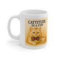 Cattitude in a Cup 11oz Mug | Funny Sassy Cat Coffee Cup | Cute Cat Lover Gift | Royal Kitty Tea Mug | Microwave & Dishwasher Safe