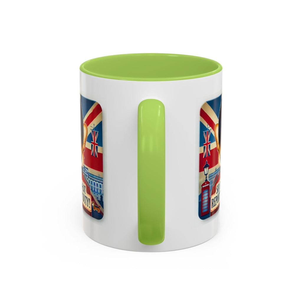 Sir Barks-a-Lot Accent Coffee Mug | Patriotic British Doggy Design | Whimsical 11oz Cup Multiple Colors | Lead & BPA-Free, C-Shaped Handle