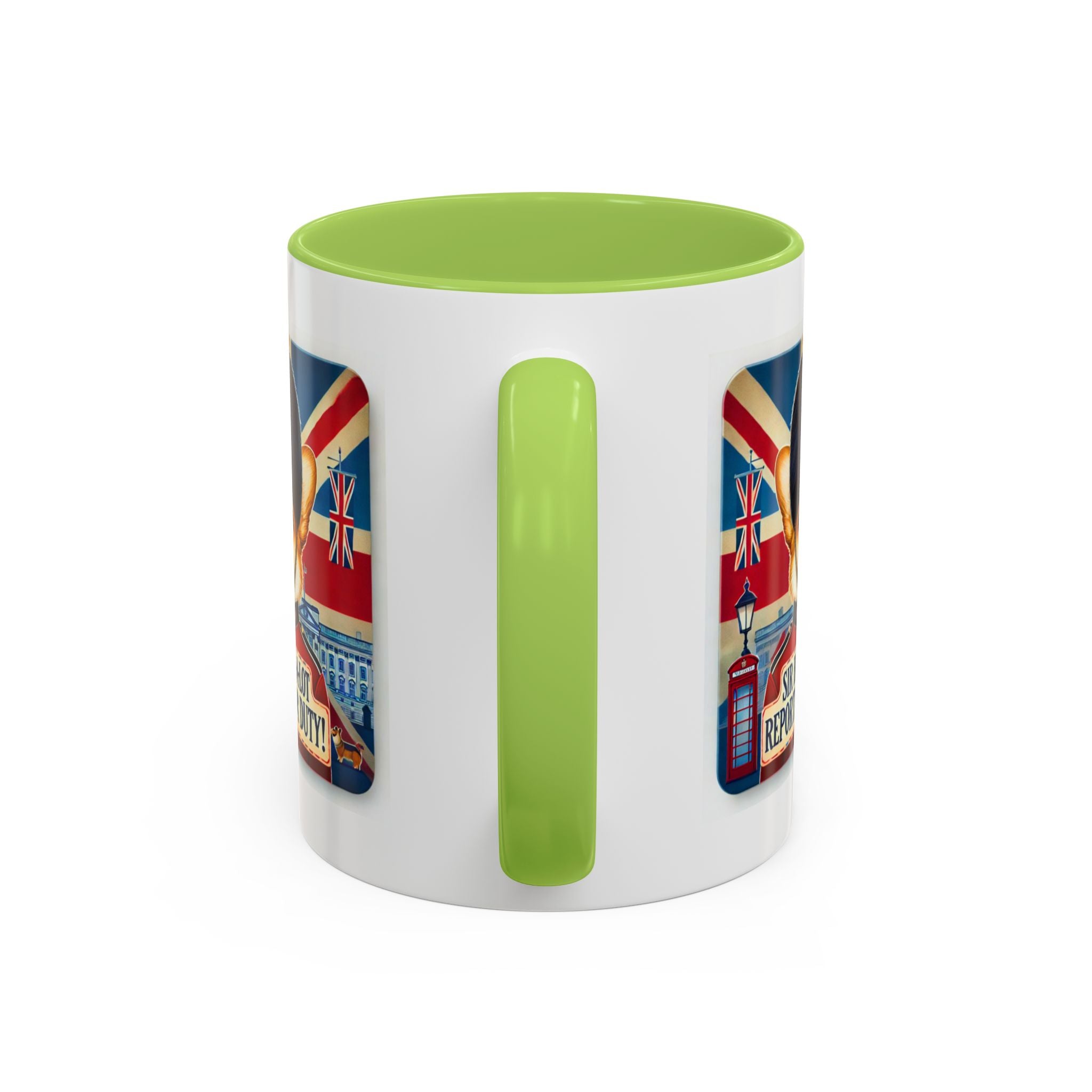 Sir Barks-a-Lot Accent Coffee Mug | Patriotic British Doggy Design | Whimsical 11oz Cup Multiple Colors | Lead & BPA-Free, C-Shaped Handle