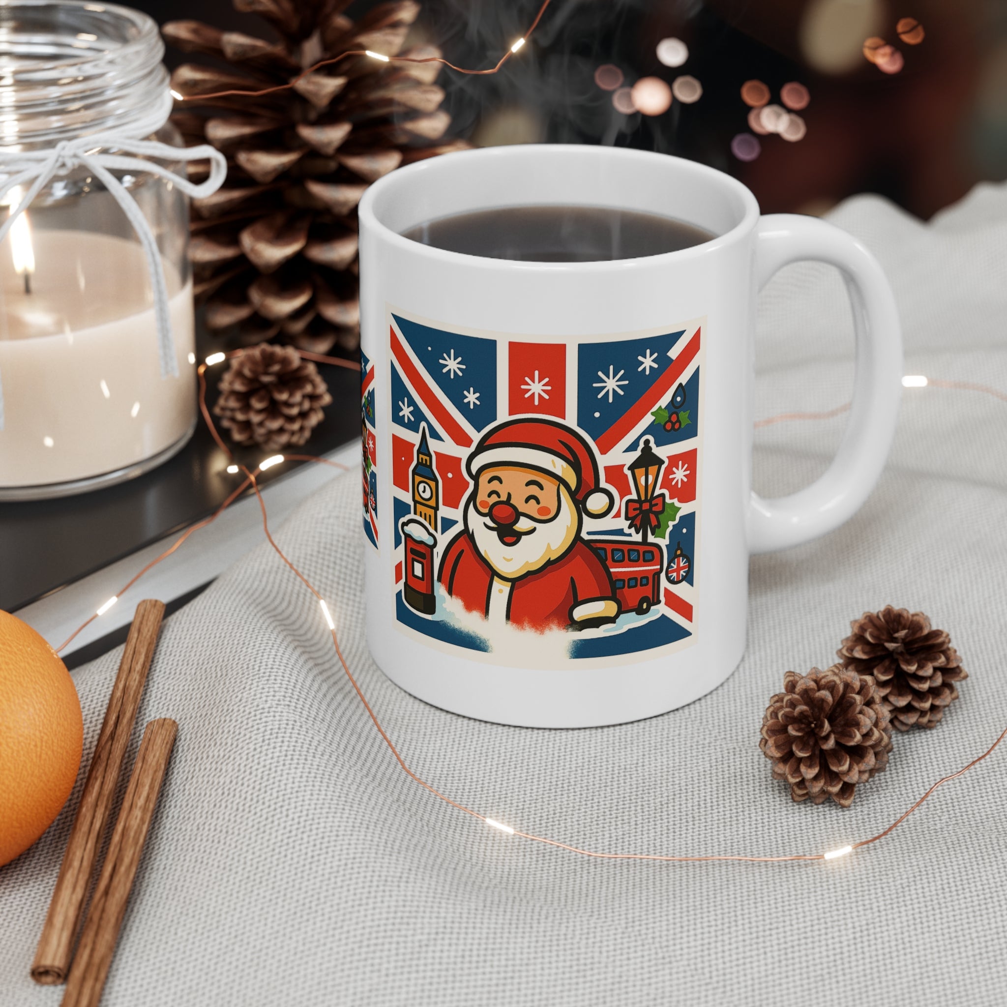 British Santa Mug | Father Christmas Gift | Hot Chocolate Cup, Christmas Mug