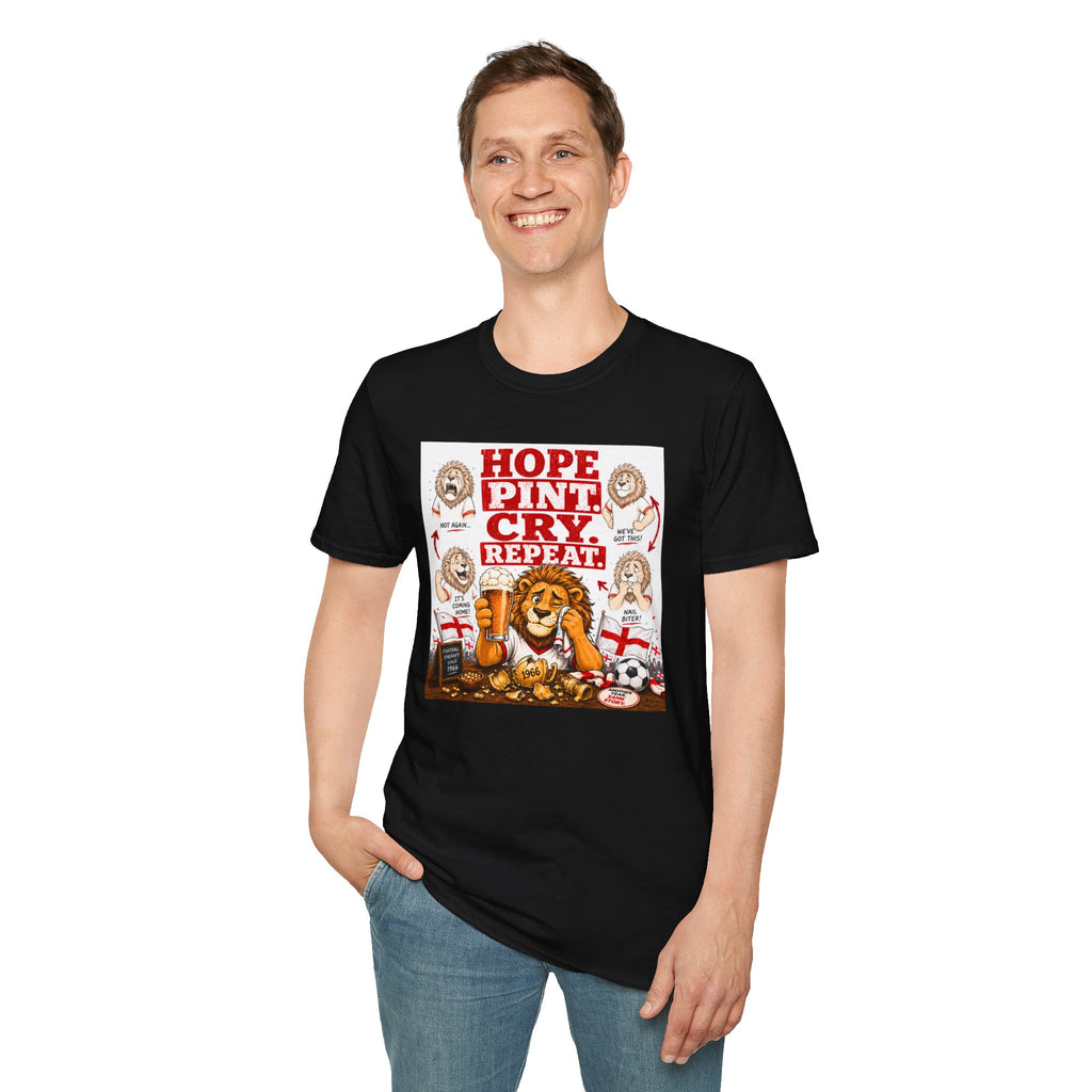 Three Lions Hope Pint Cry Repeat England football t-shirt, photo 12