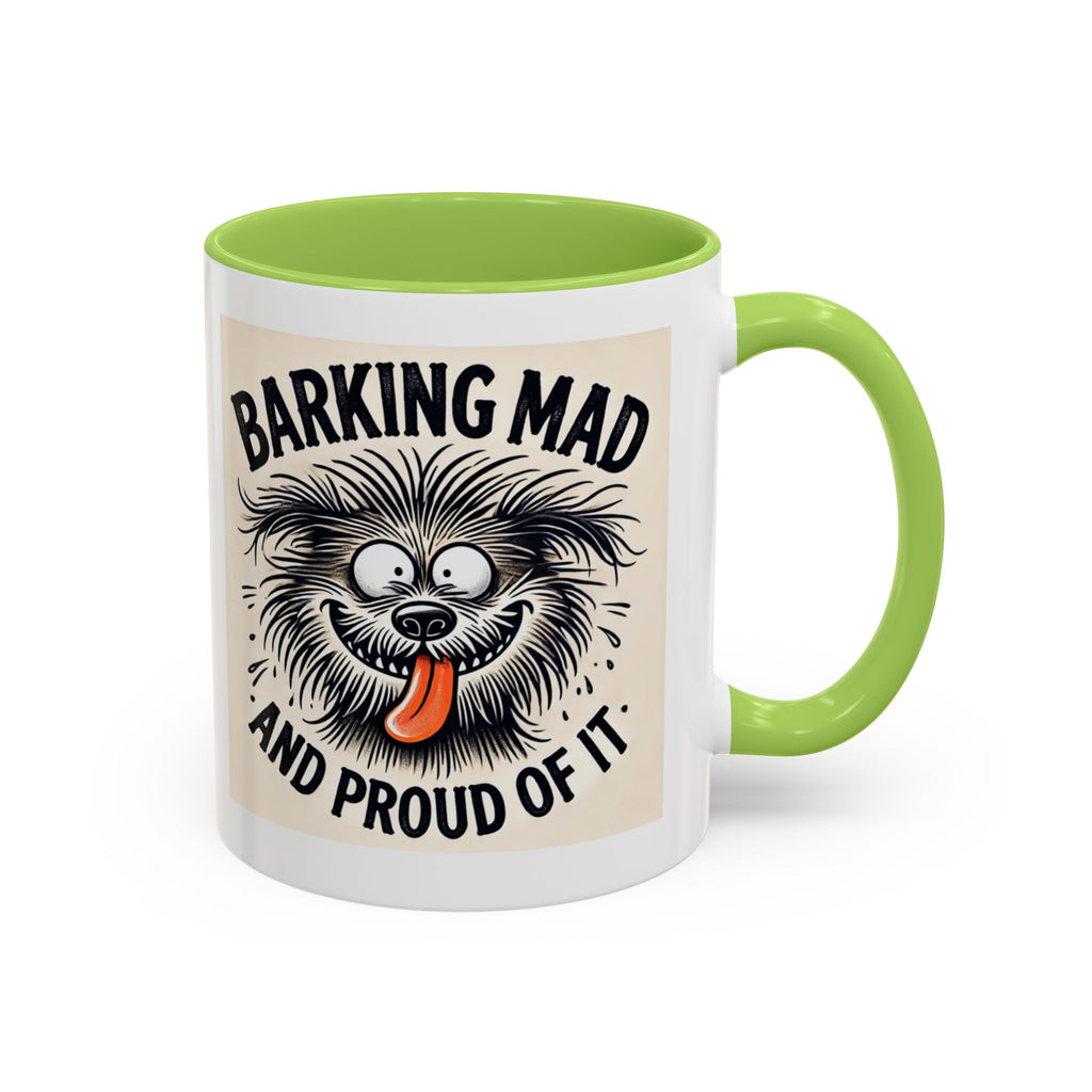 Barking Mad and Proud of It - Funny Dog Accent Coffee Mug | 11oz Ceramic Cup for Office Workers, Secret Santa Gift, Novelty Mug
