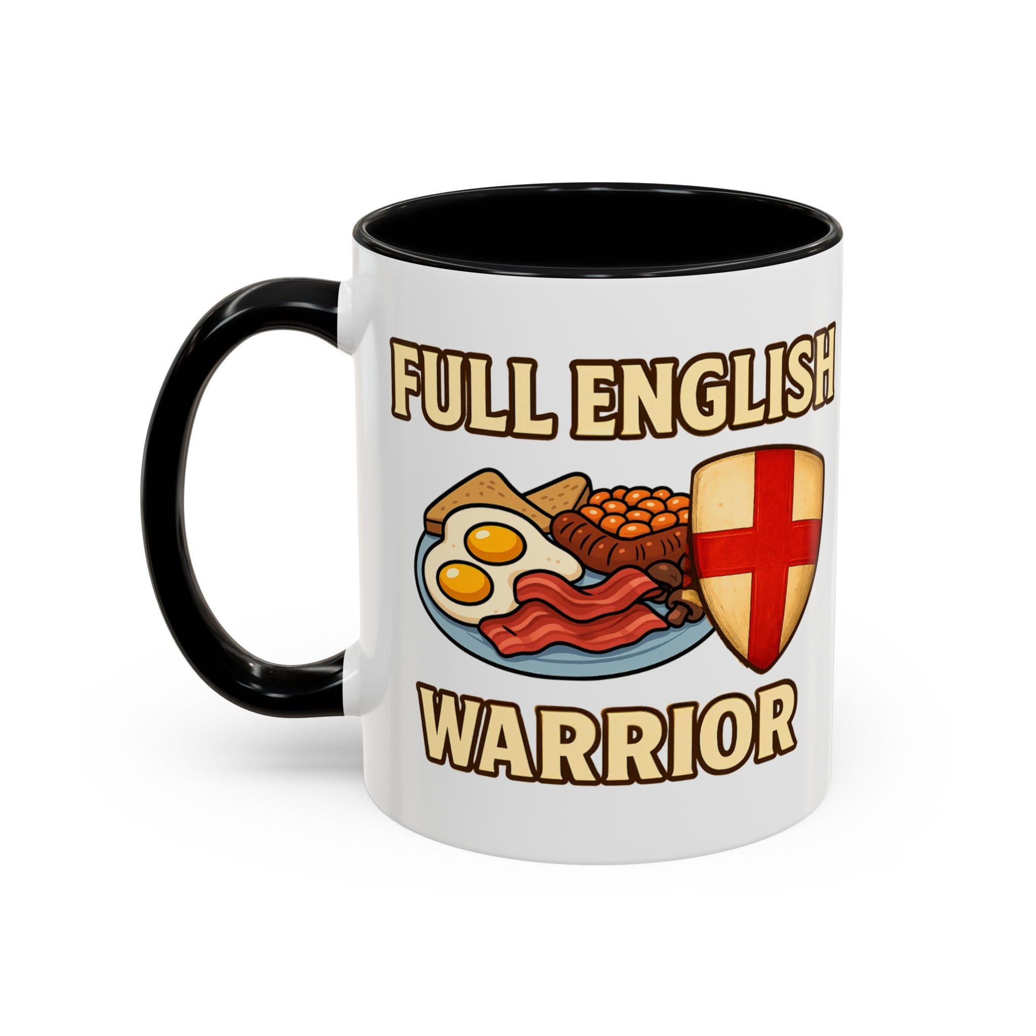 FULL ENGLISH WARRIOR | Funny 11oz Accent Coffee Mug | British Fry Up Lover Gift | Breakfast Enthusiast, English Culture