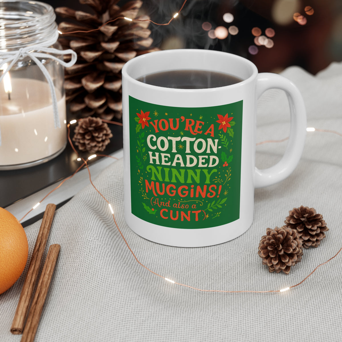 Rude Cotton Headed Ninny Muggins Elf Christmas mug, photo 4