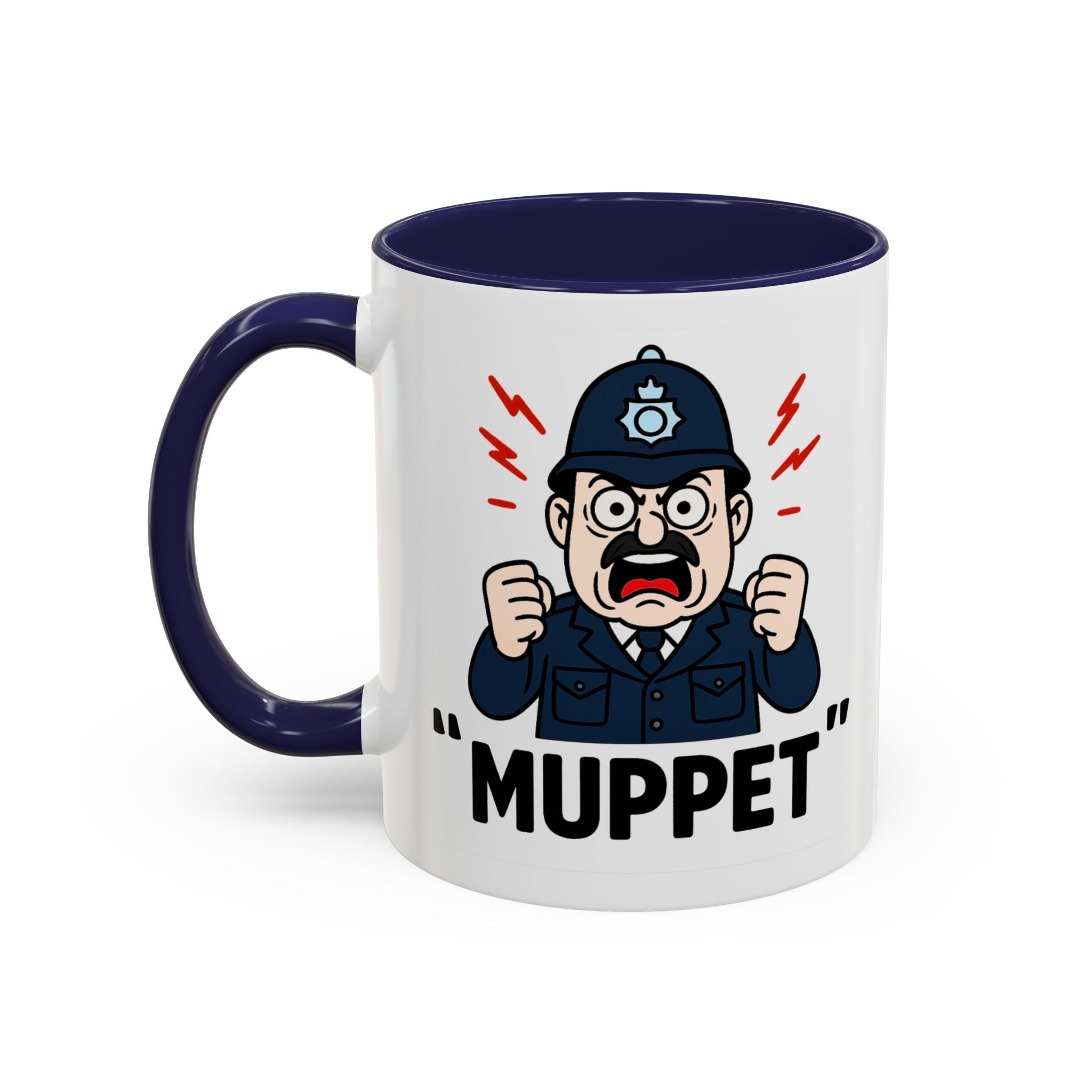 MUPPET Policeman Parody Coffee Cup | 11oz Funny Meme Mug | Free Speech Satire Gift | UK Gag Gift