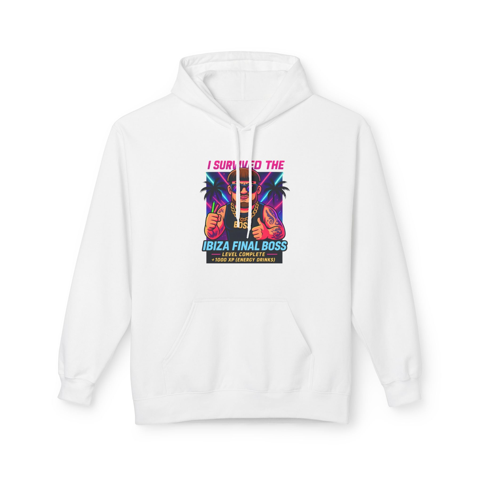 I Survived the Ibiza Final Boss Hoodie | Funny UK Summer Meme Sweatshirt | British Pop Culture Festival Gift Z | Unisex Rave Hoodie