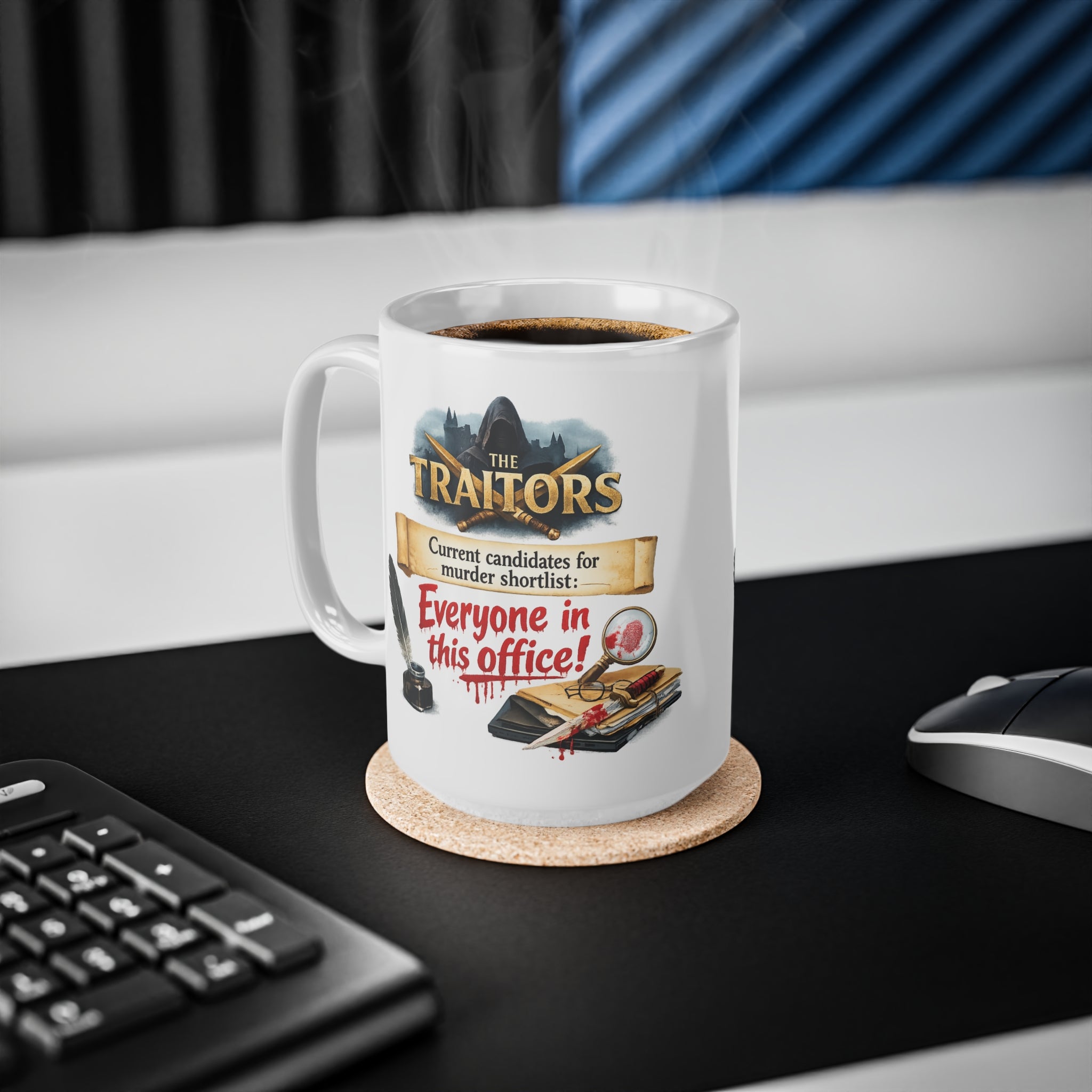 Funny Traitors Mug - Murder Shortlist: Everyone in This Office Mug | Funny British TV Show Cup | Cheeky Gift for Tea Lovers