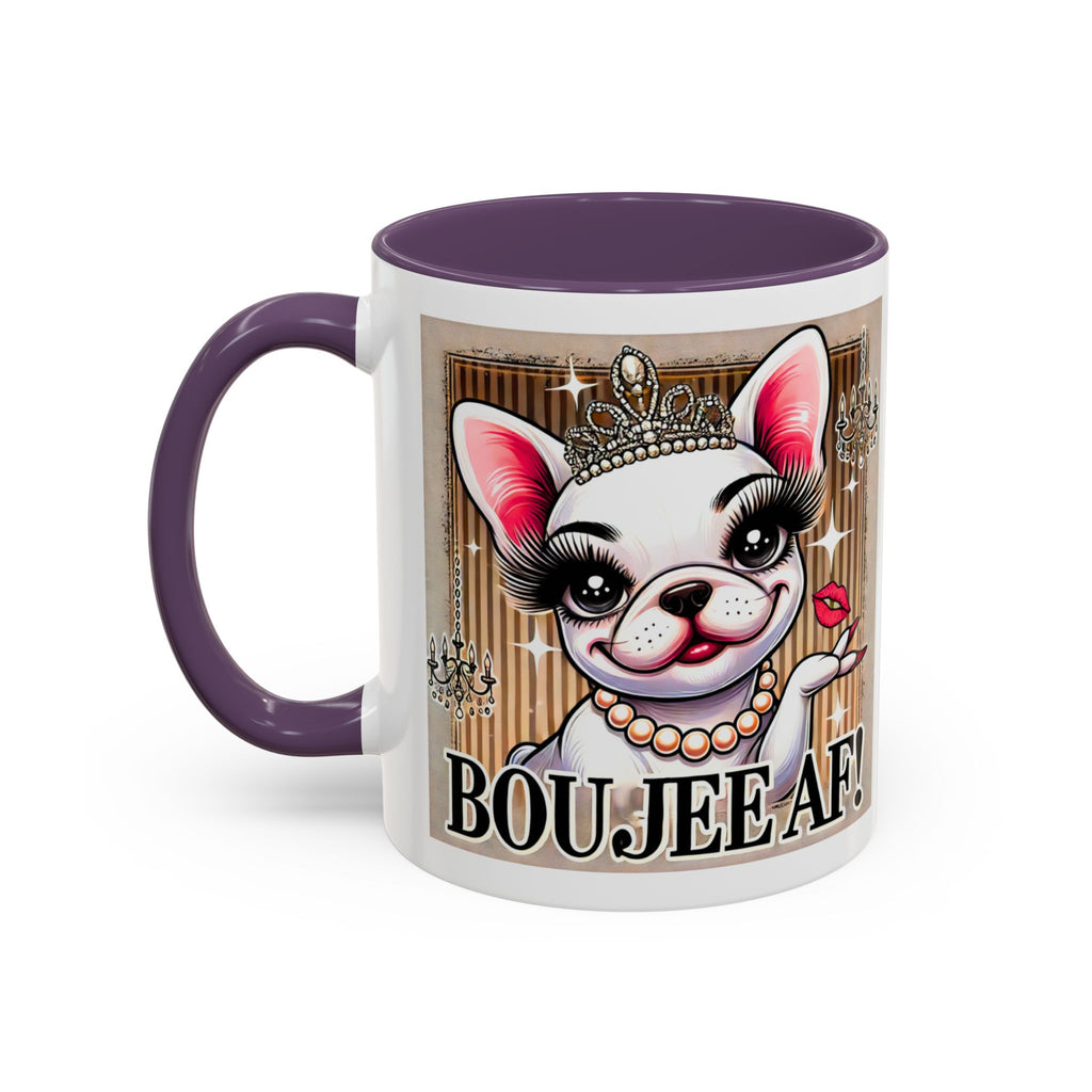 BOUJEE AF Frenchie Mug | 11oz Cute Ceramic Coffee Cup Gift for Animal Lovers | French Bulldog Novelty Mug