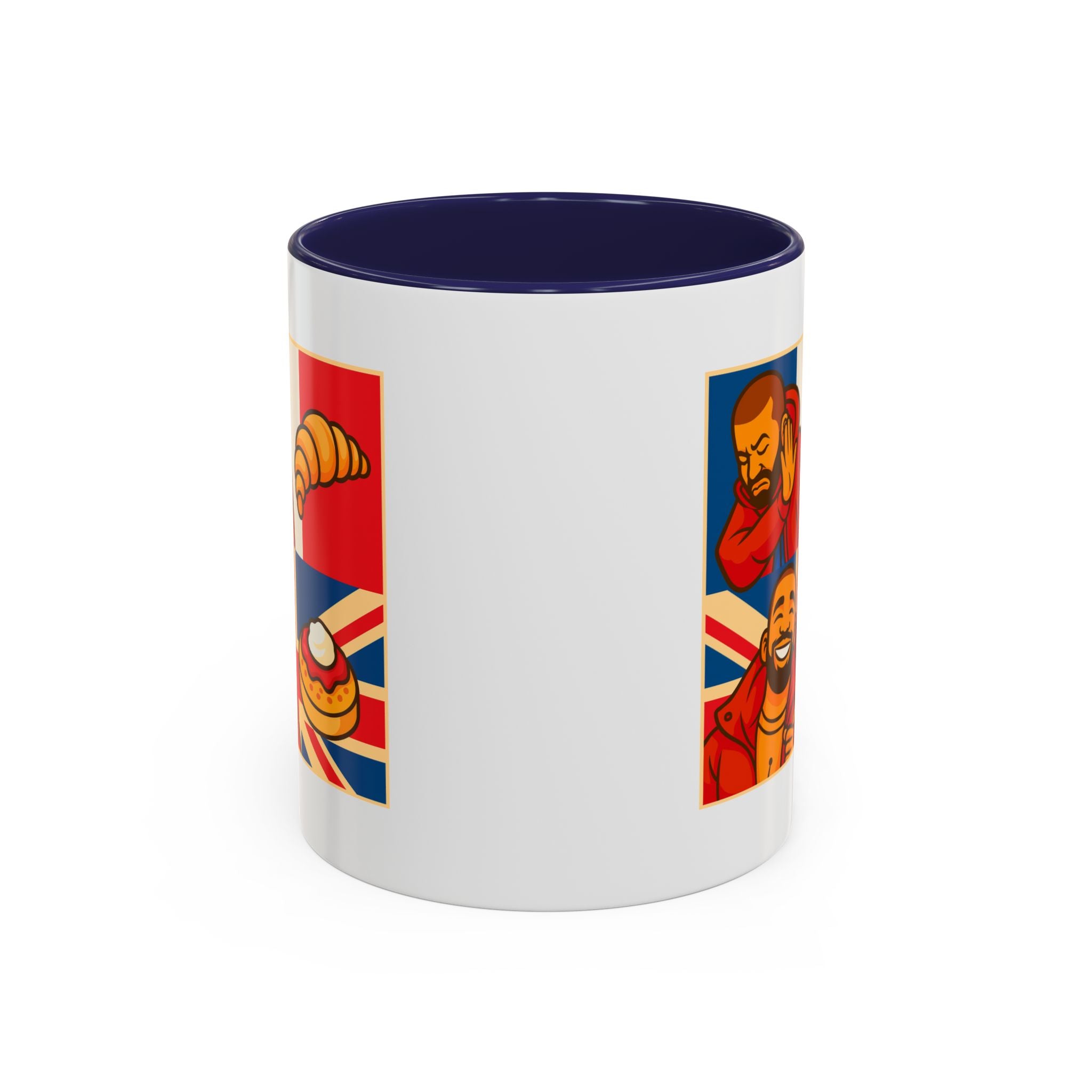 Funny British Croissant Vs Crumpet Mug - UK Patriot Drake Meme Gift | Anti-French Tea Humour | Funny Foodie Present | Union Jack Coffee Cup