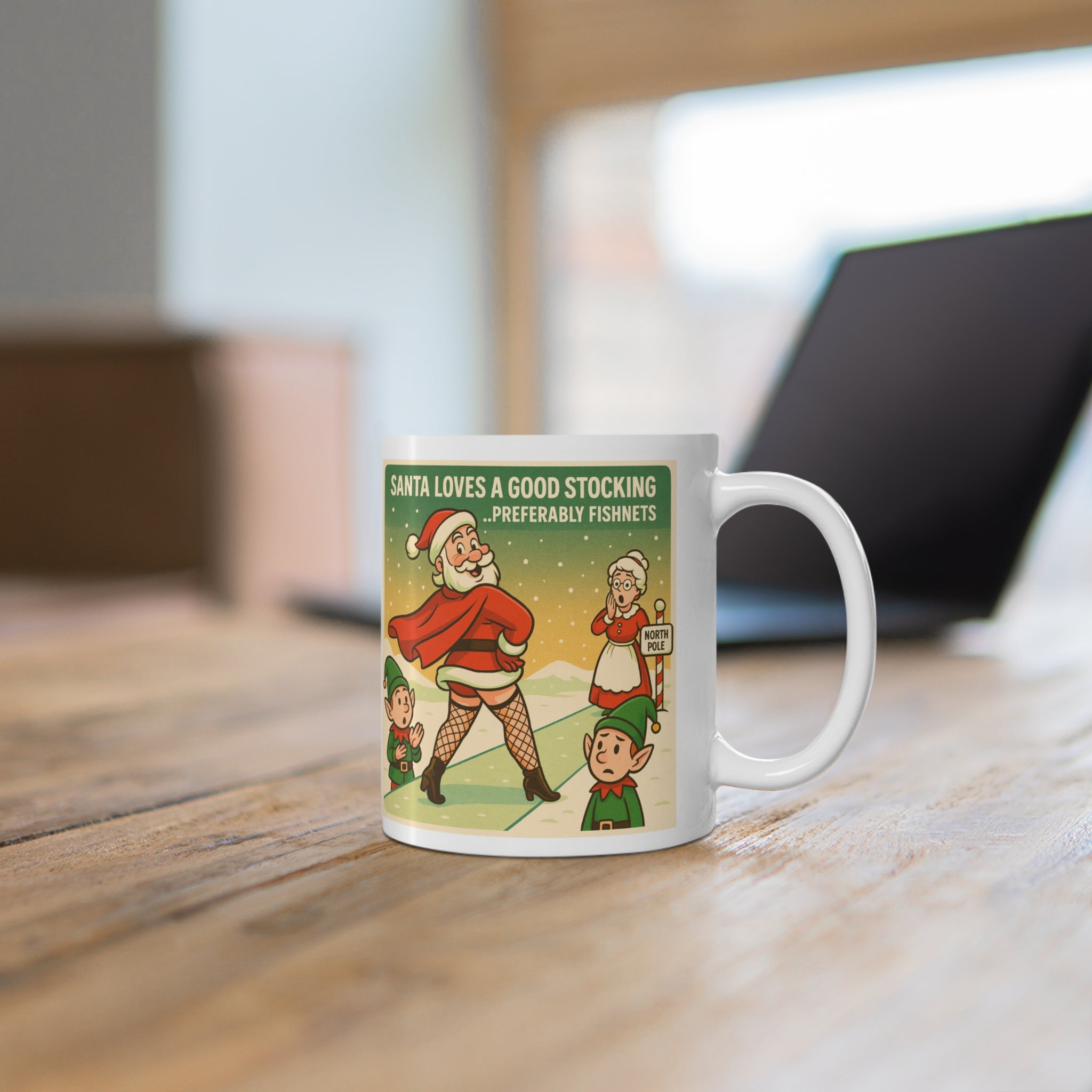 Santa Loves A Good Stocking Cup | Bad Santa Christmas Mugs, Rude, Offensive, Funny
