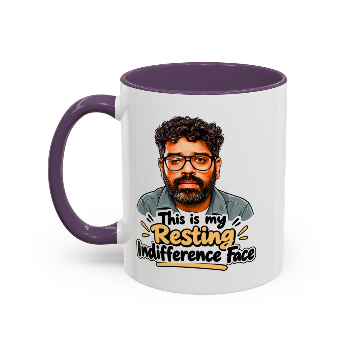 Romesh Ranganathan resting indifference face Celebrity Traitors mug, photo 6
