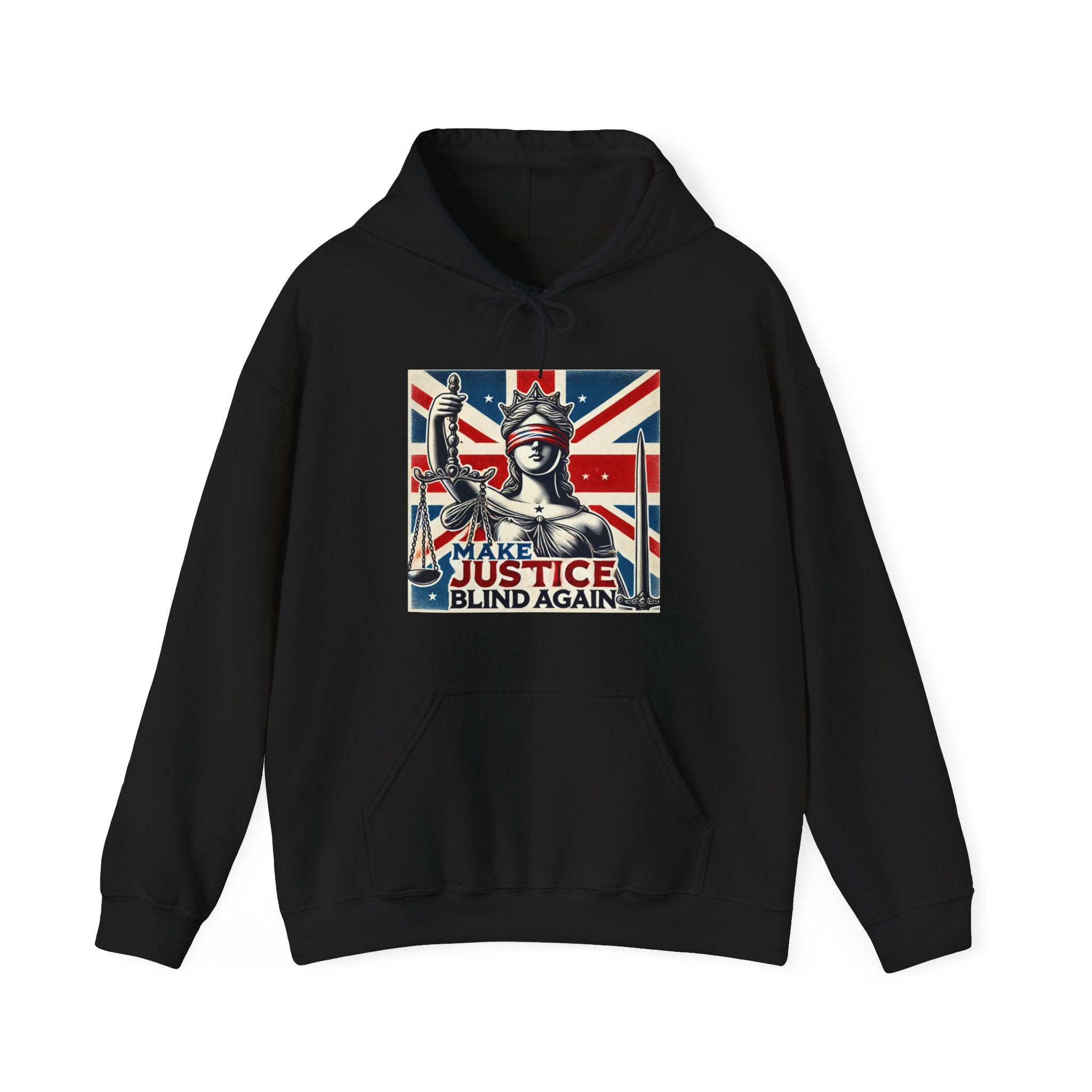 Make Justice Blind Again Hoodie | Unisex Sweatshirt for Rallies & Activism, Free Speech Marches, Political Protest apparel Cosy Days at Home