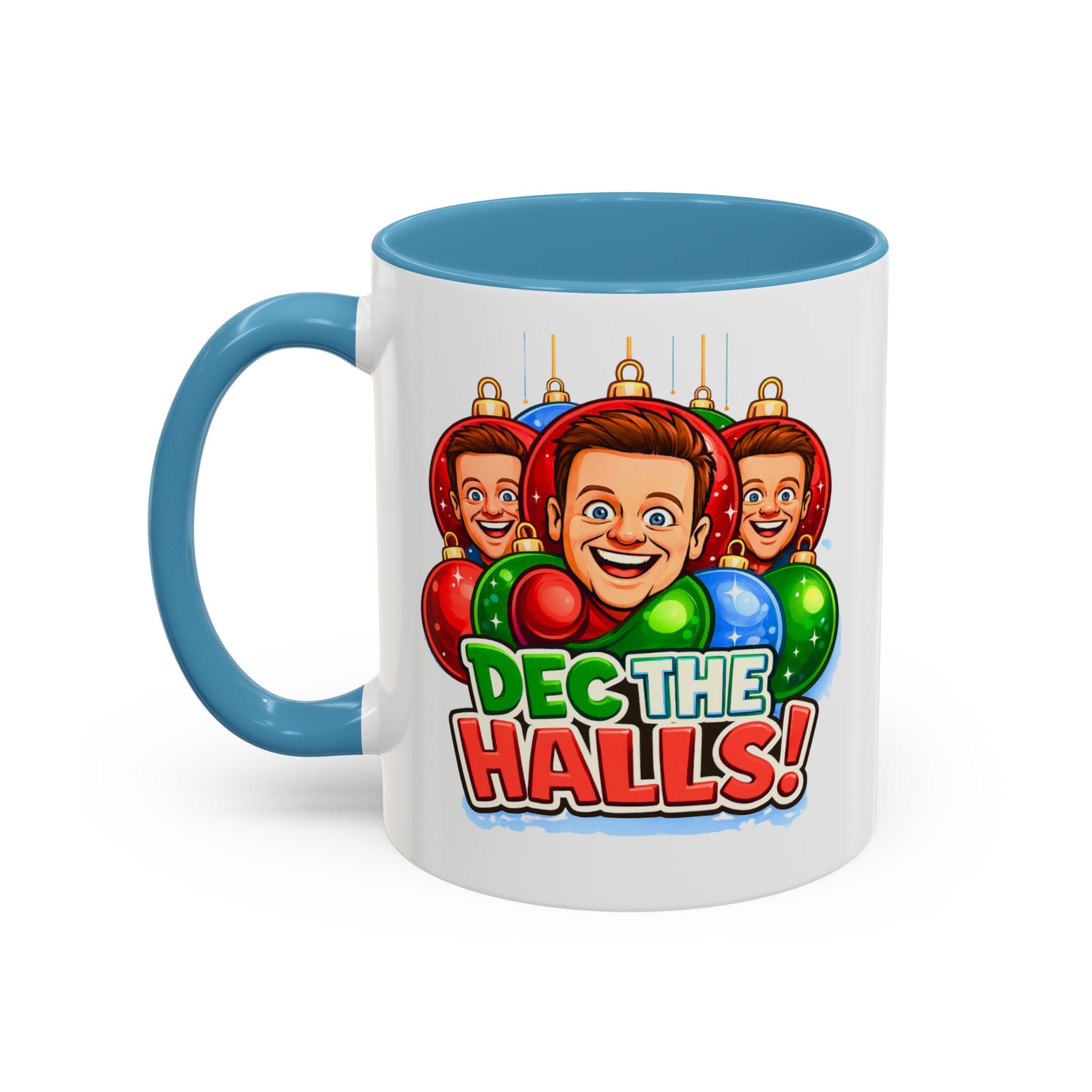 Funny Christmas Pun Mug for UK Comedy Duo Fans | Dec the Halls and Anta Claus Design