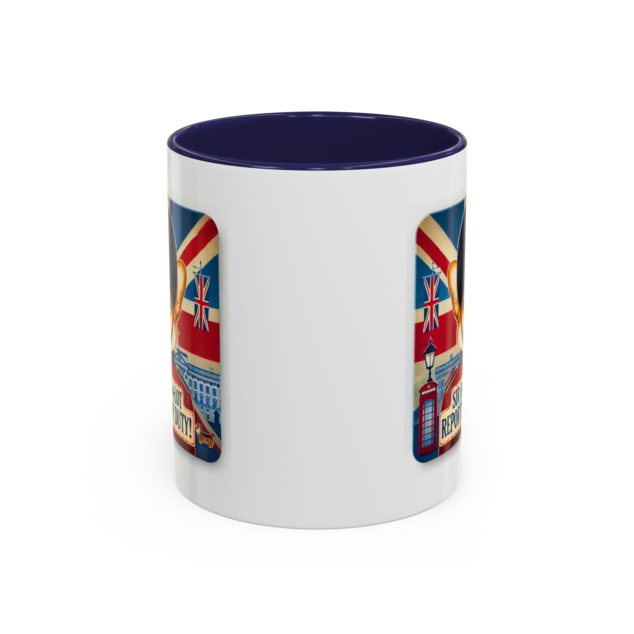 Sir Barks-a-Lot Accent Coffee Mug | Patriotic British Doggy Design | Whimsical 11oz Cup Multiple Colors | Lead & BPA-Free, C-Shaped Handle