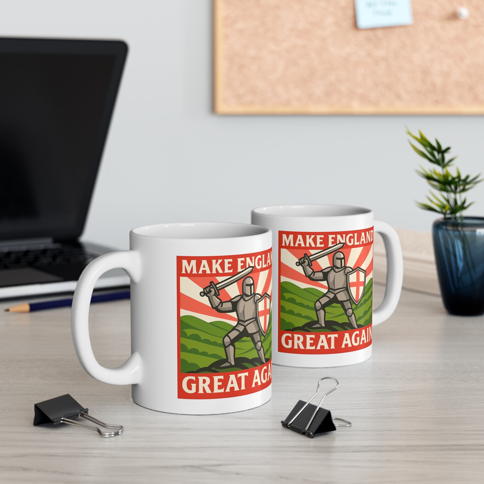 Make England Great Again Mug | Funny St. George Medieval Knight Cup | English Patriot Gift | Epic Coffee & Tea Mug