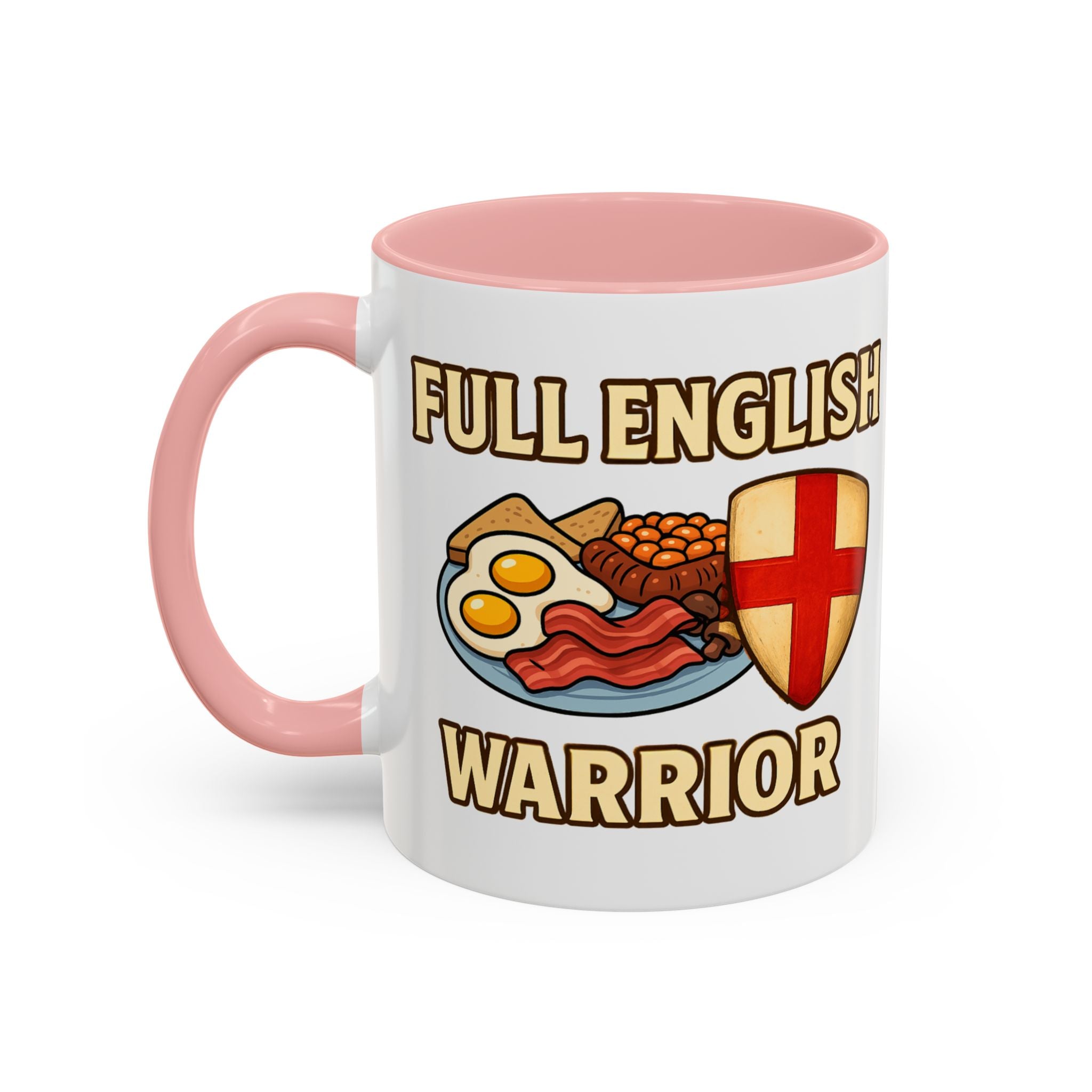 FULL ENGLISH WARRIOR | Funny 11oz Accent Coffee Mug | British Fry Up Lover Gift | Breakfast Enthusiast, English Culture