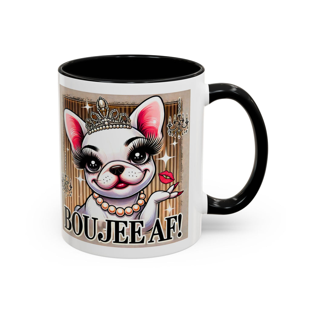 BOUJEE AF Frenchie Mug | 11oz Cute Ceramic Coffee Cup Gift for Animal Lovers | French Bulldog Novelty Mug