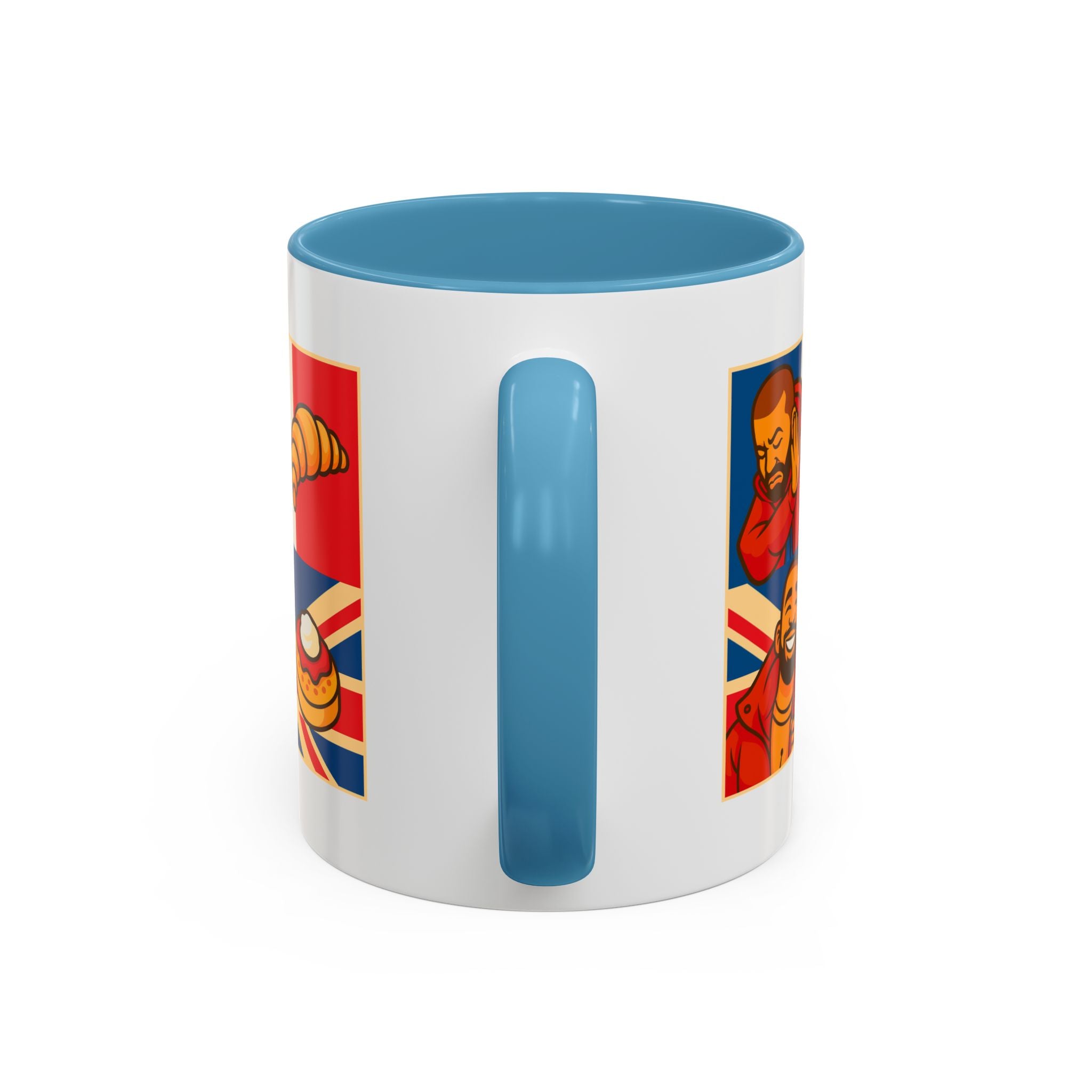 Funny British Croissant Vs Crumpet Mug - UK Patriot Drake Meme Gift | Anti-French Tea Humour | Funny Foodie Present | Union Jack Coffee Cup