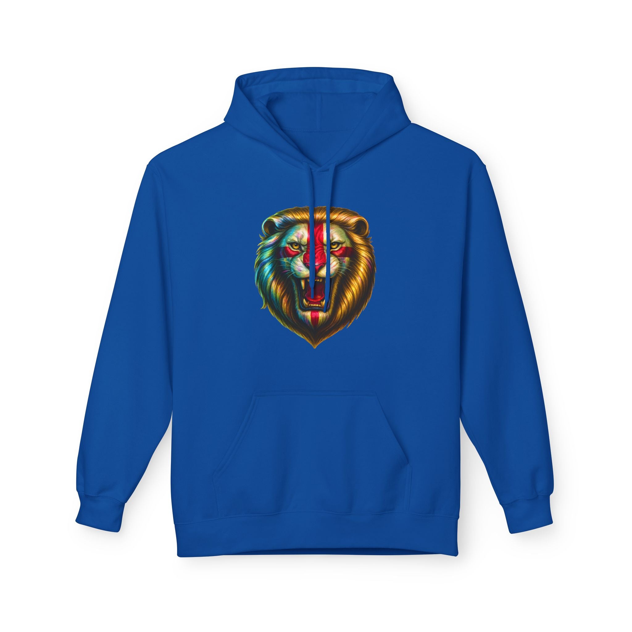 MEGA Hoodie with Shiny English Lion | Patriotic St George's Cross Unisex Hoodie | Funny Medieval England Gift