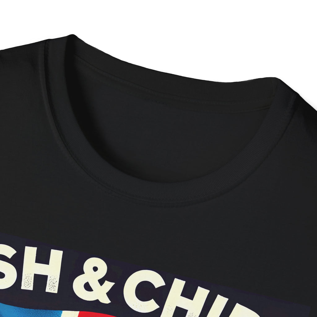 Fish & Chips n Chill Unisex T-Shirt | The Ultimate British Foodie Tee | Funny Pub Festival Wear | Gift for Food Lovers | UK Banter Apparel
