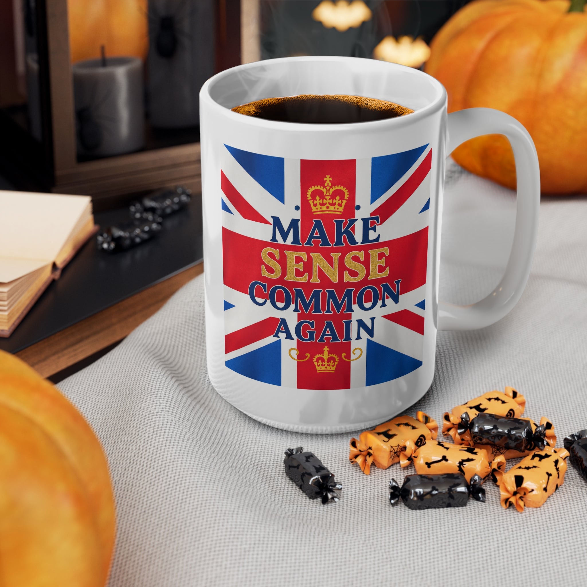 Union Jack Mug | "Make Sense Common Again" | Funny British Political Parody | Patriotic UK Free Speech Cup | Satirical Tea Gift