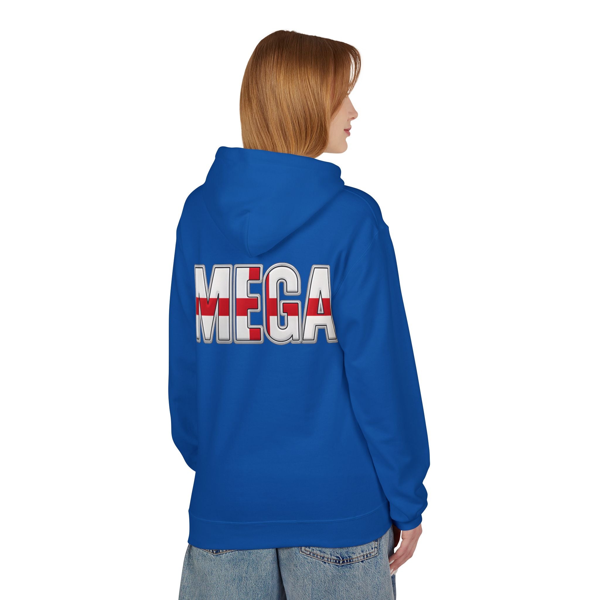MEGA Hoodie with Shiny English Lion | Patriotic St George's Cross Unisex Hoodie | Funny Medieval England Gift