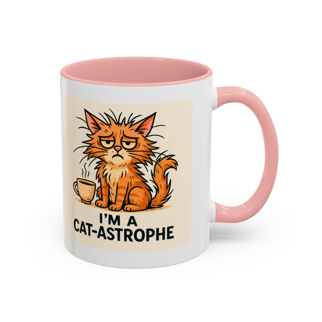 I'm A Cat-astrophe 11oz Mug | Funny Frazzled Cat Coffee Cup | Hot Mess Cat Lover Gift | Microwave & Dishwasher Safe | Whimsical Animal Mug