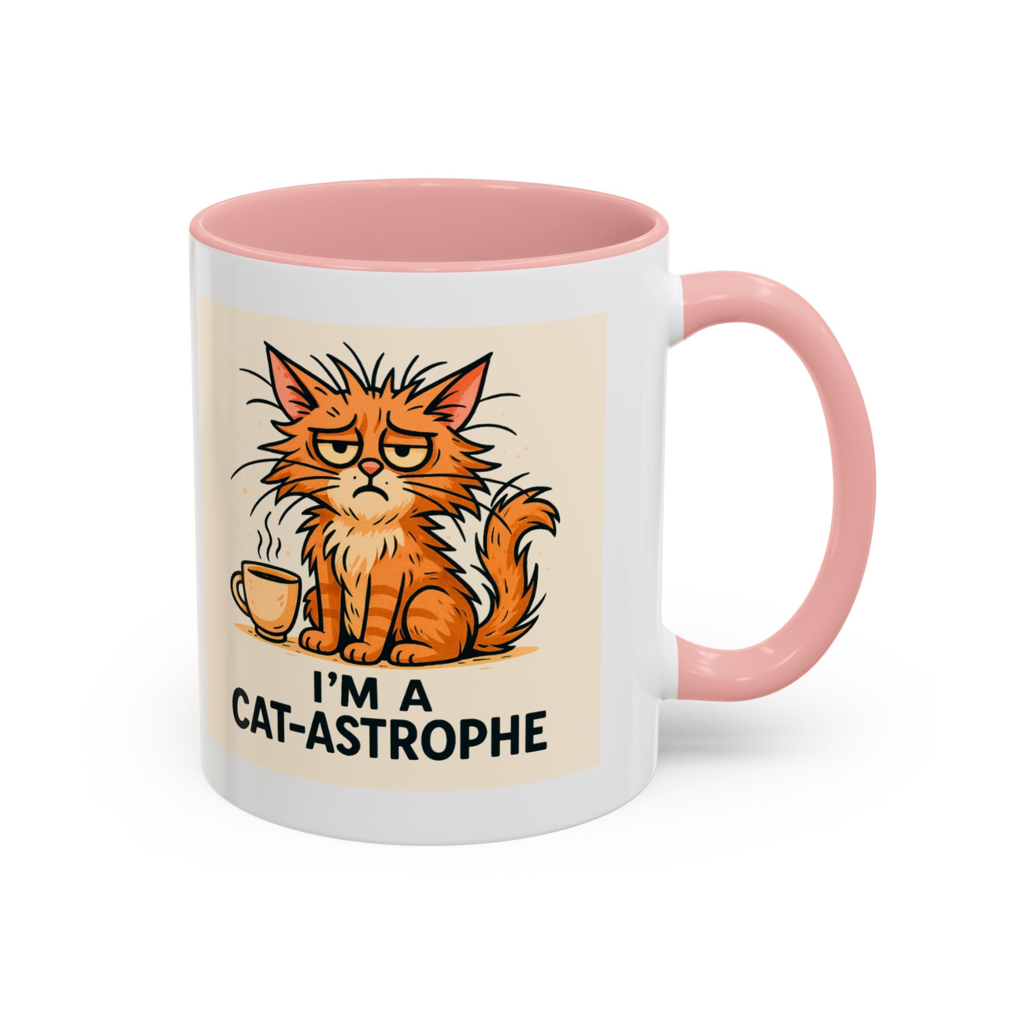I'm A Cat-astrophe 11oz Mug | Funny Frazzled Cat Coffee Cup | Hot Mess Cat Lover Gift | Microwave & Dishwasher Safe | Whimsical Animal Mug