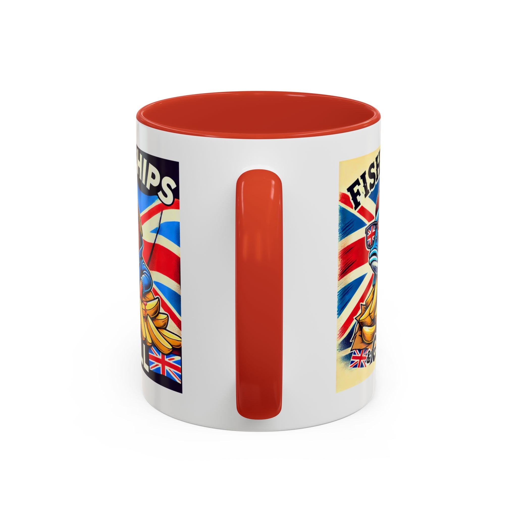 Fish & Chips n Chill Mug | Funny British Coffee Cup | Foodie Gift | Quirky UK Tea Mug | Accent Coffee Cup for Home or Office