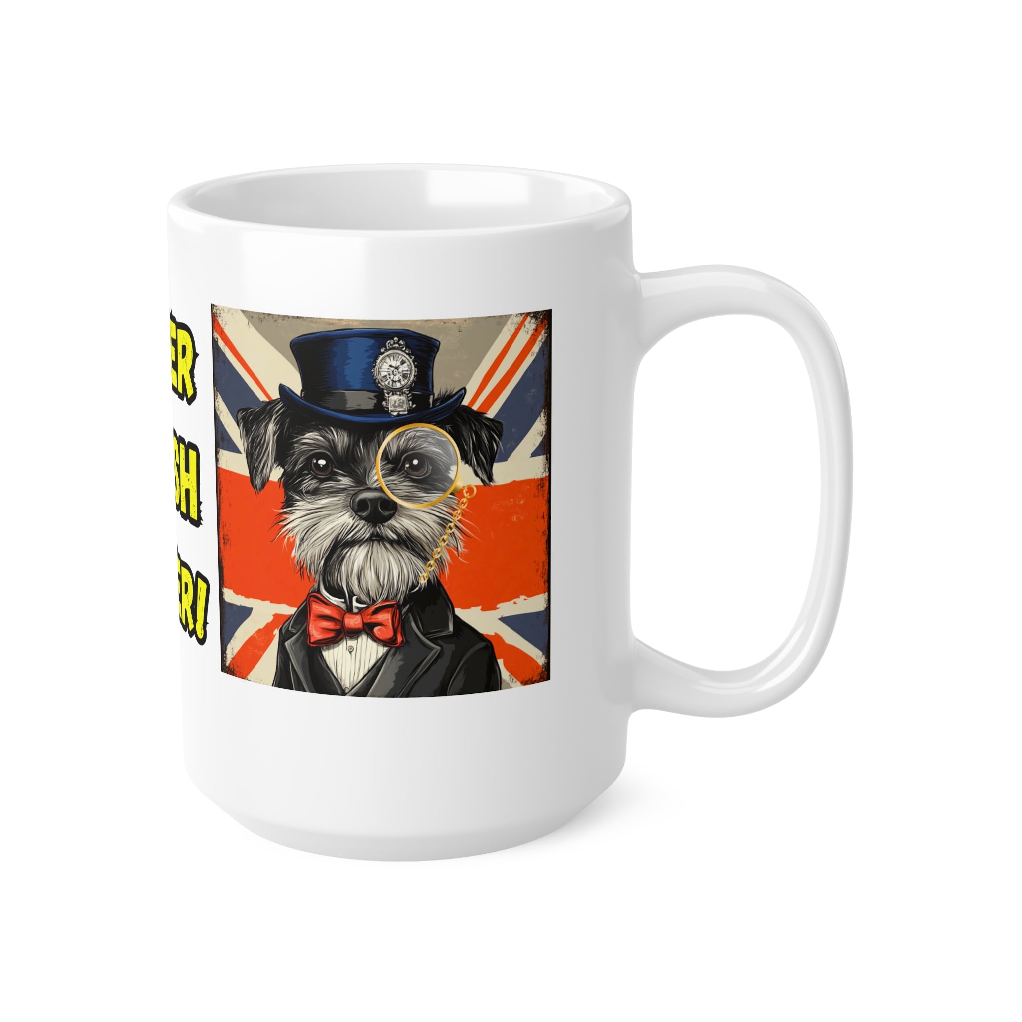 Proper British Woofer ceramic mug | Novelty Patriotic Cup for Dog and Animal Lovers | Gift for Tea Drinkers