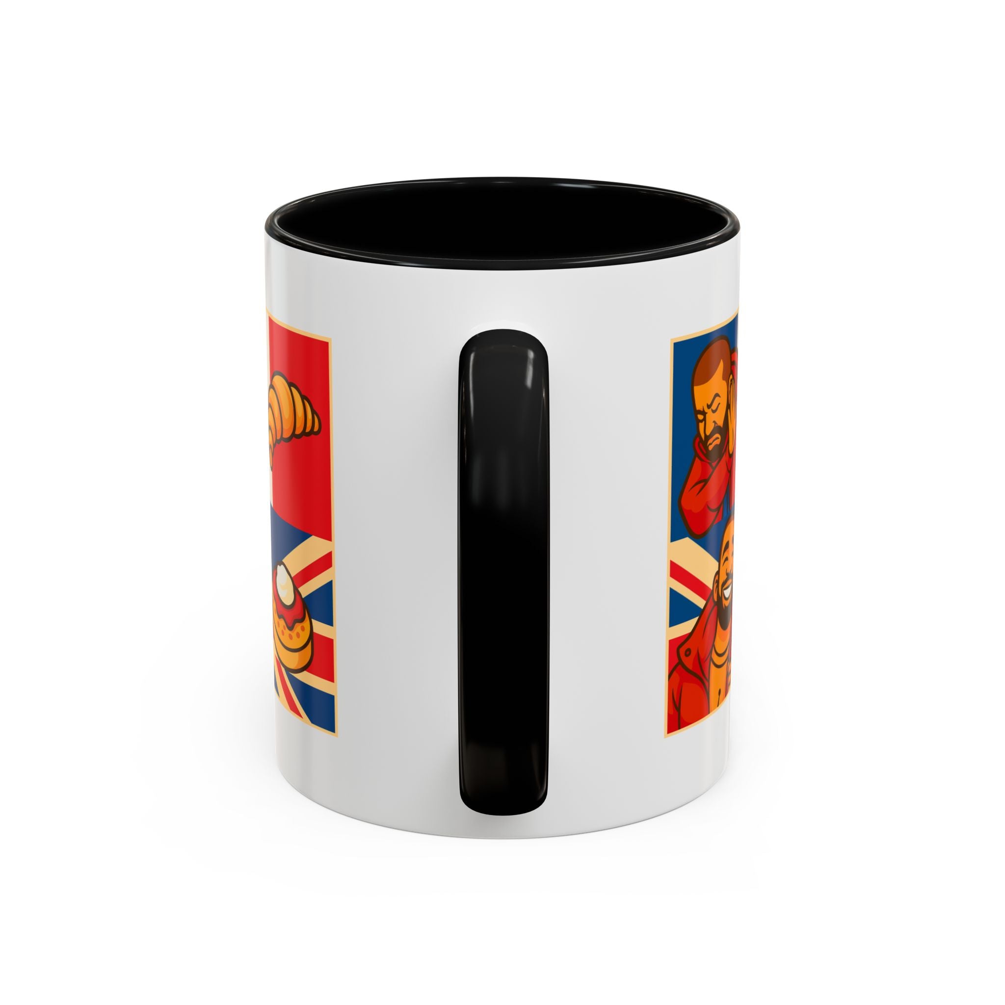 Funny British Croissant Vs Crumpet Mug - UK Patriot Drake Meme Gift | Anti-French Tea Humour | Funny Foodie Present | Union Jack Coffee Cup